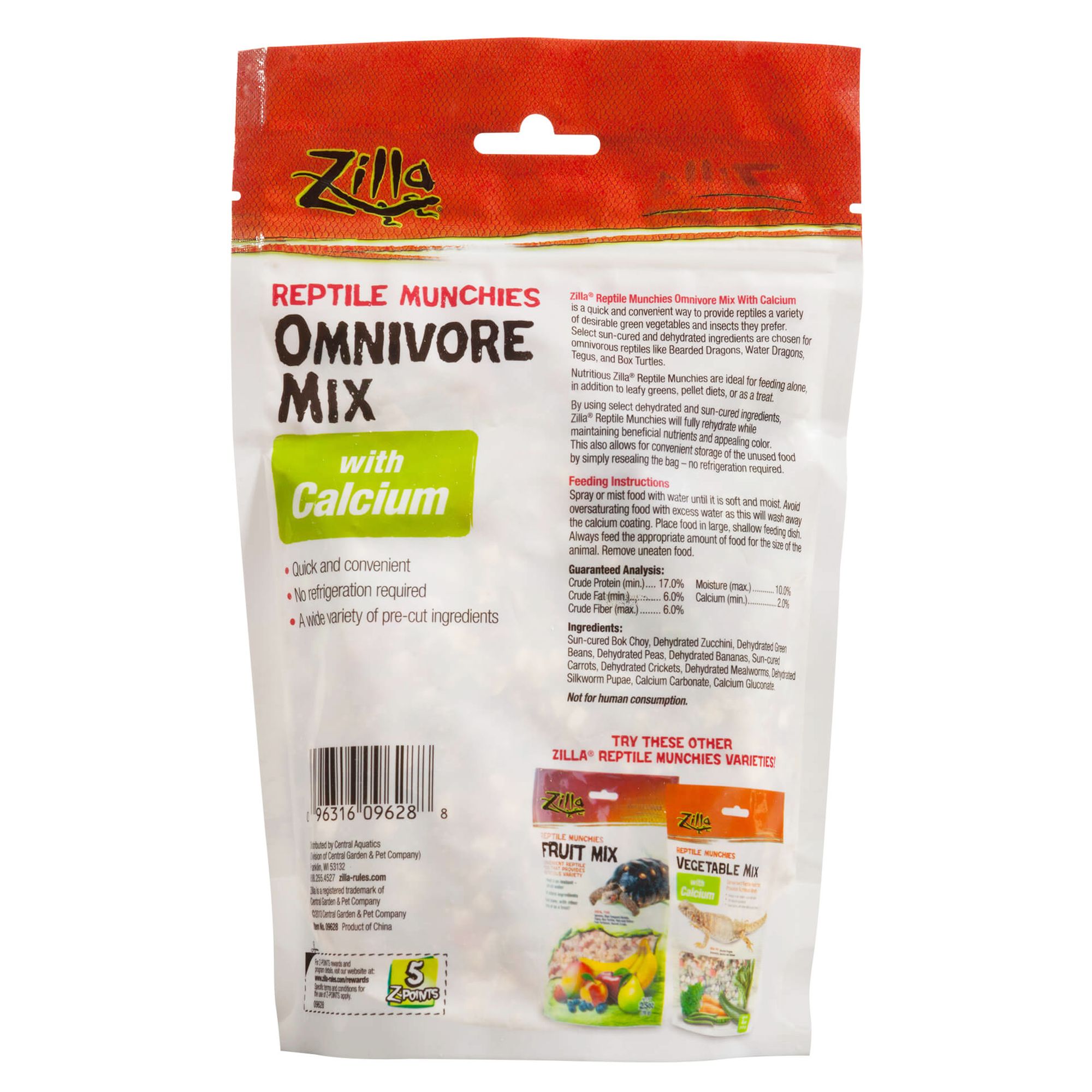 Zilla® Reptile Omnivore with Calcium Munchies - Reptile Food - 4 oz - thumbnail 2