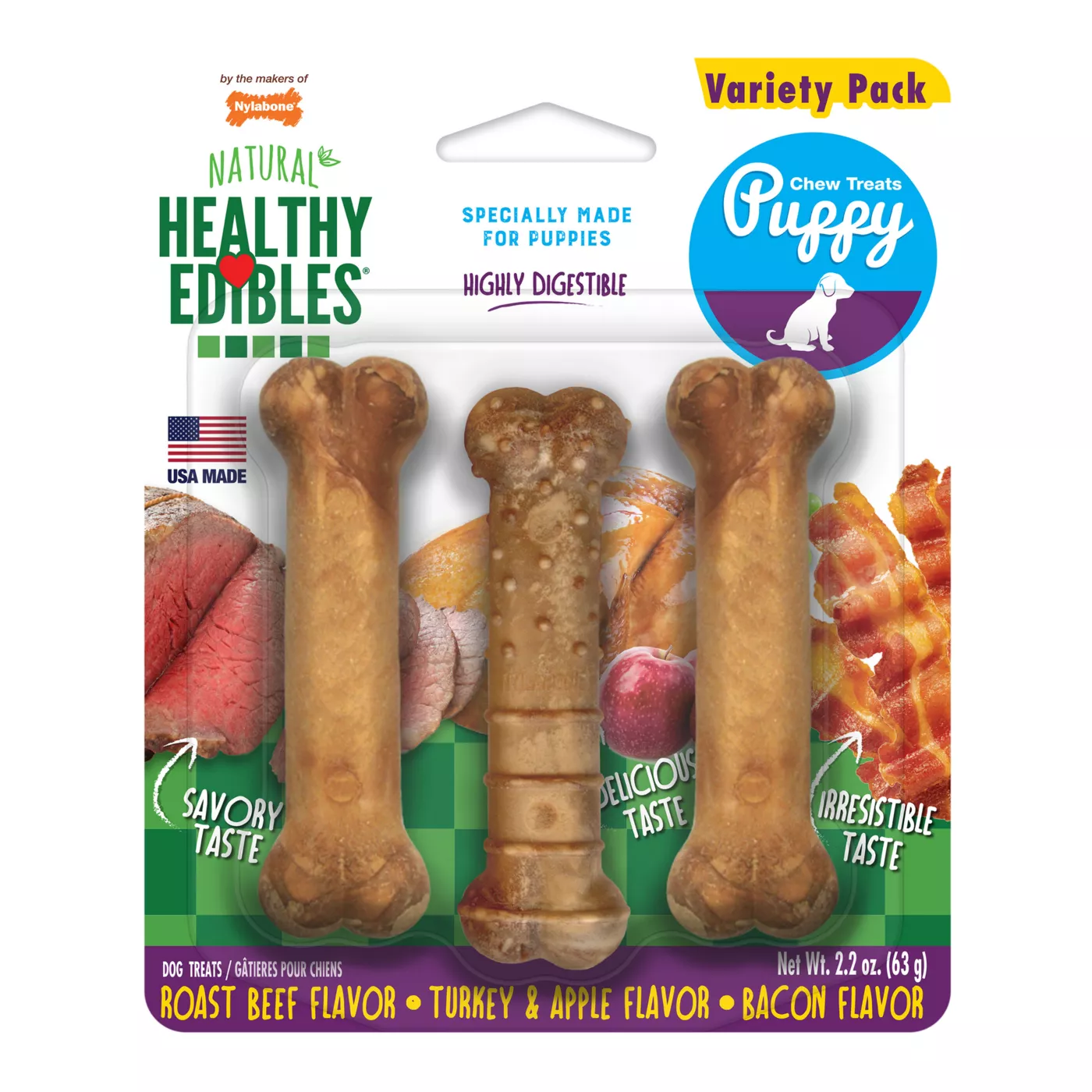 Nylabone Healthy Edibles Puppy Chews Variety Pack