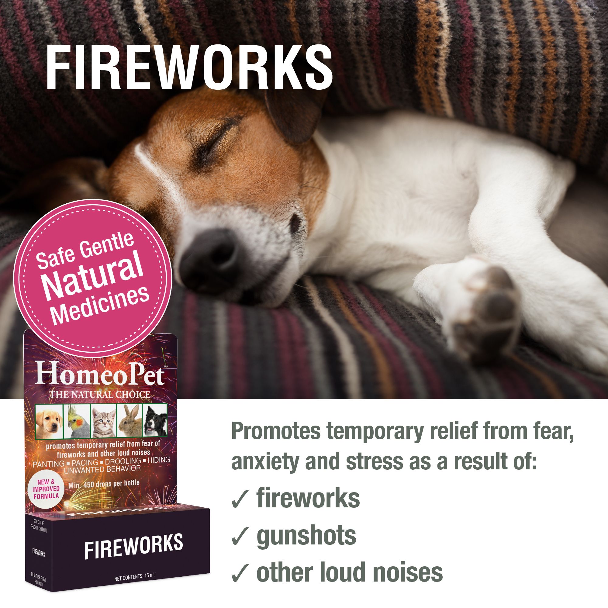 HomeoPet® Firework Relief Small Pet Stress Support Supplement - thumbnail 2