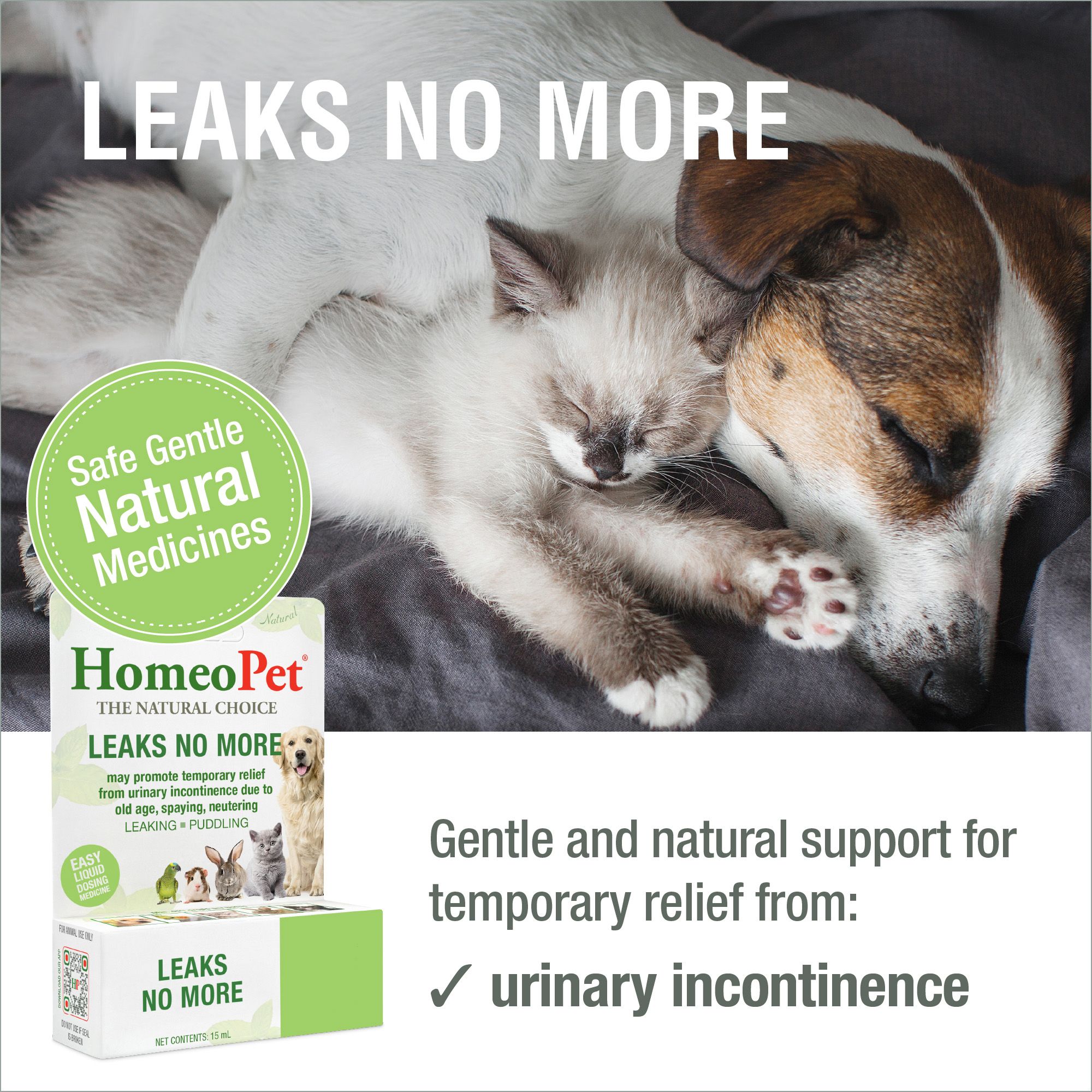 HomeoPet® Leaks No More Relief Small Pet Urinary Support Supplement - thumbnail 2
