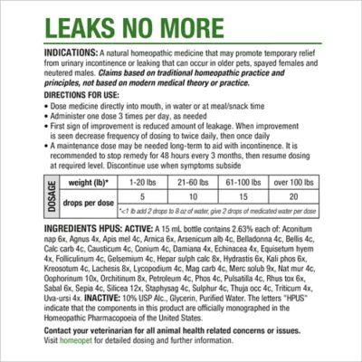 HomeoPet® Leaks No More Relief Small Pet Urinary Support Supplement - Image 6