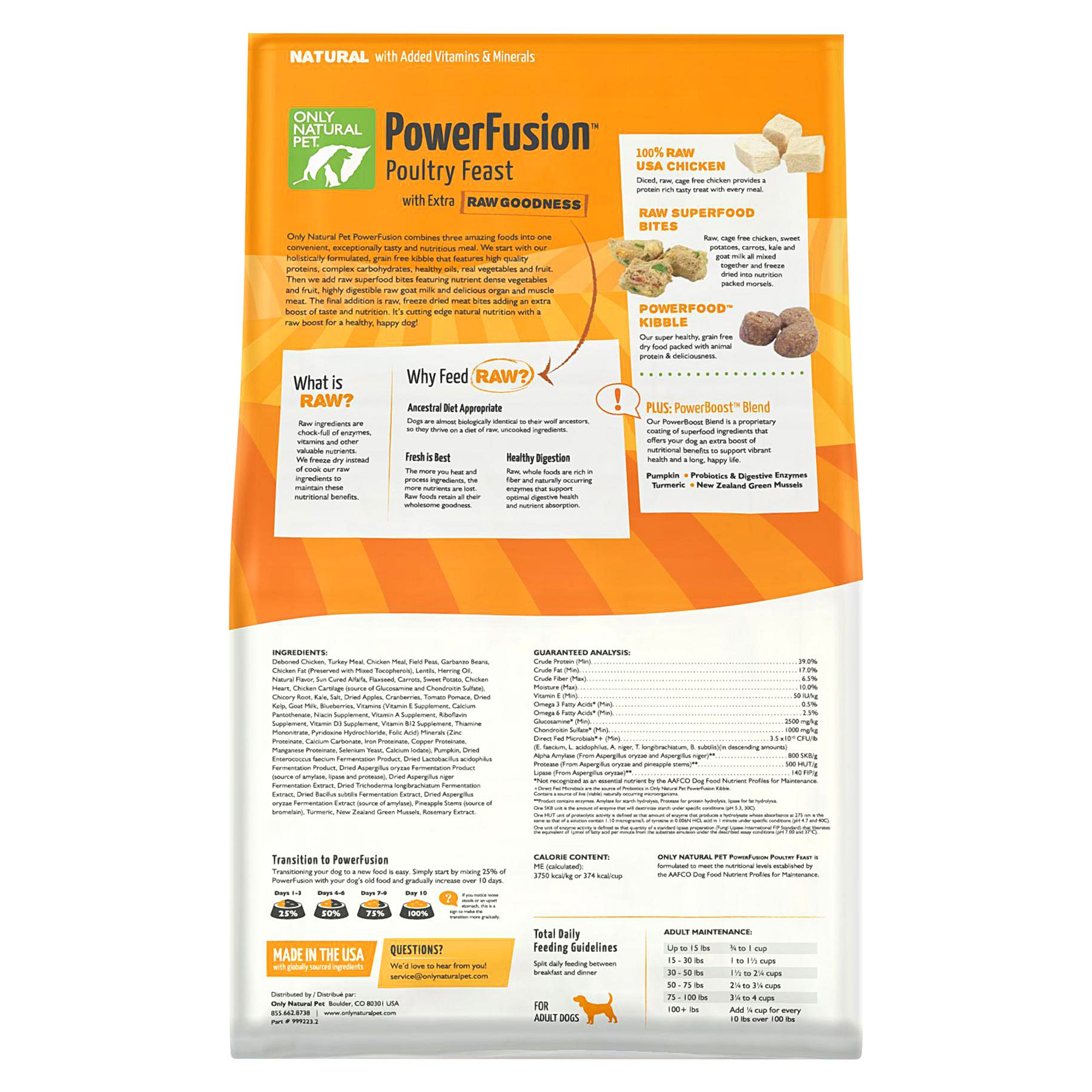 only natural pet powerfusion dog food