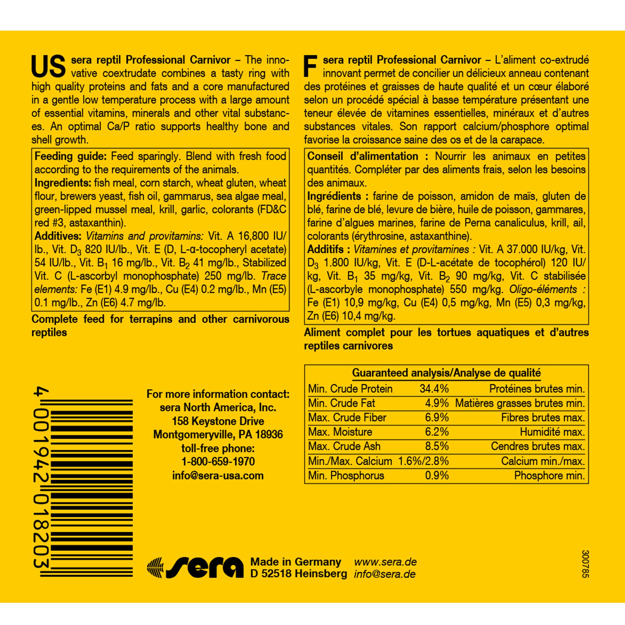Sera® Professional Carnivore Reptile Food - Carnivore Diet - 2.8 oz - thumbnail 2