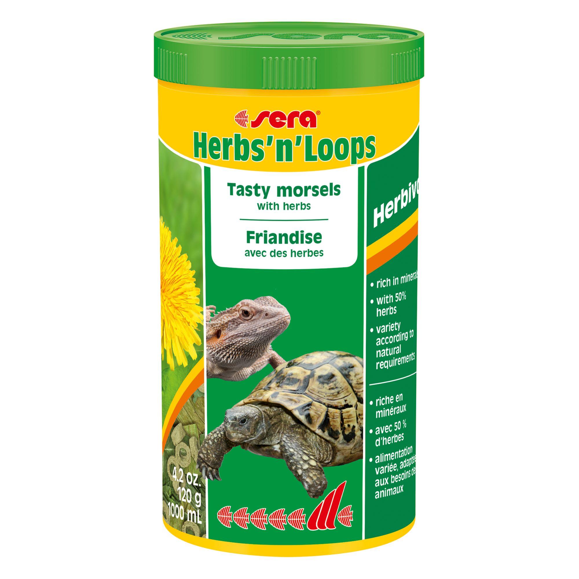 Sera® Herbs 'n' Loops Reptile Food - Herbivore Reptile Food - 1000 ml