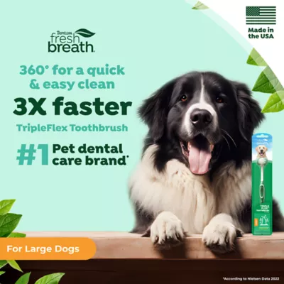 TropiClean Fresh Breath Triple Flex Toothbrush for Large Dogs