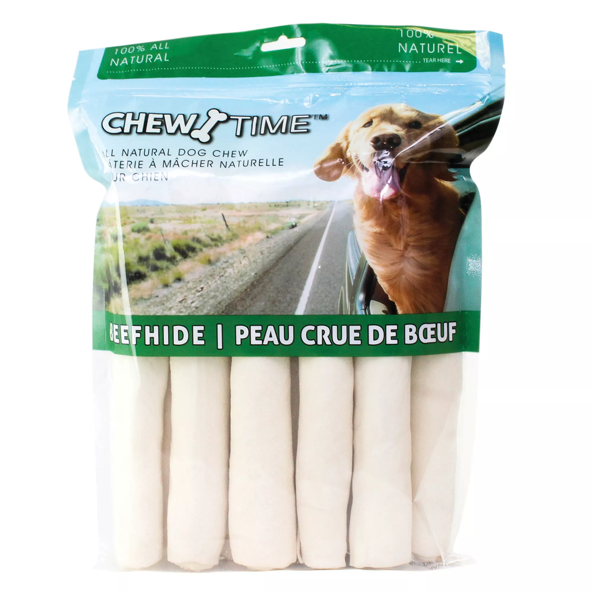 Chew Time Rawhide Retriever Rolls Dog Treats - 10 Pack