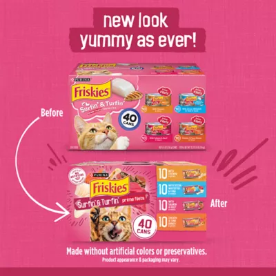 Product Purina® Friskies® Surfin' & Turfin' Prime Filets Adult Cat Wet Food - Variety Pack, 5.5 Oz, 40 Count