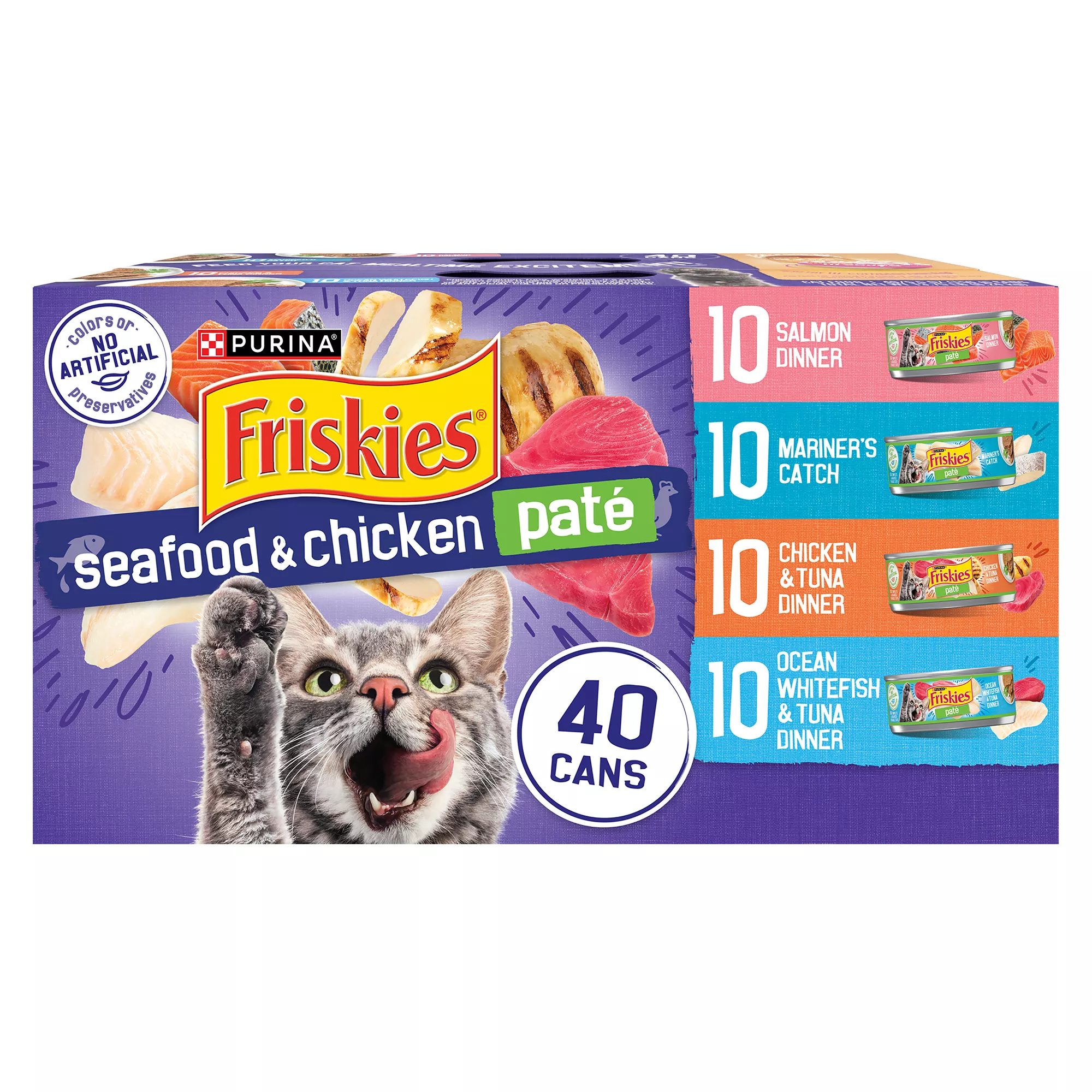 Purina® Friskies® Seafood & Chicken Adult Cat Wet Food - Variety Pack, 40 Ct, 220 OZ