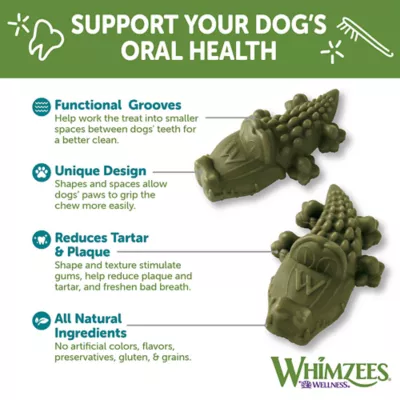 Product WHIMZEES Alligator Dental Dog Treat - Natural, 1 Count