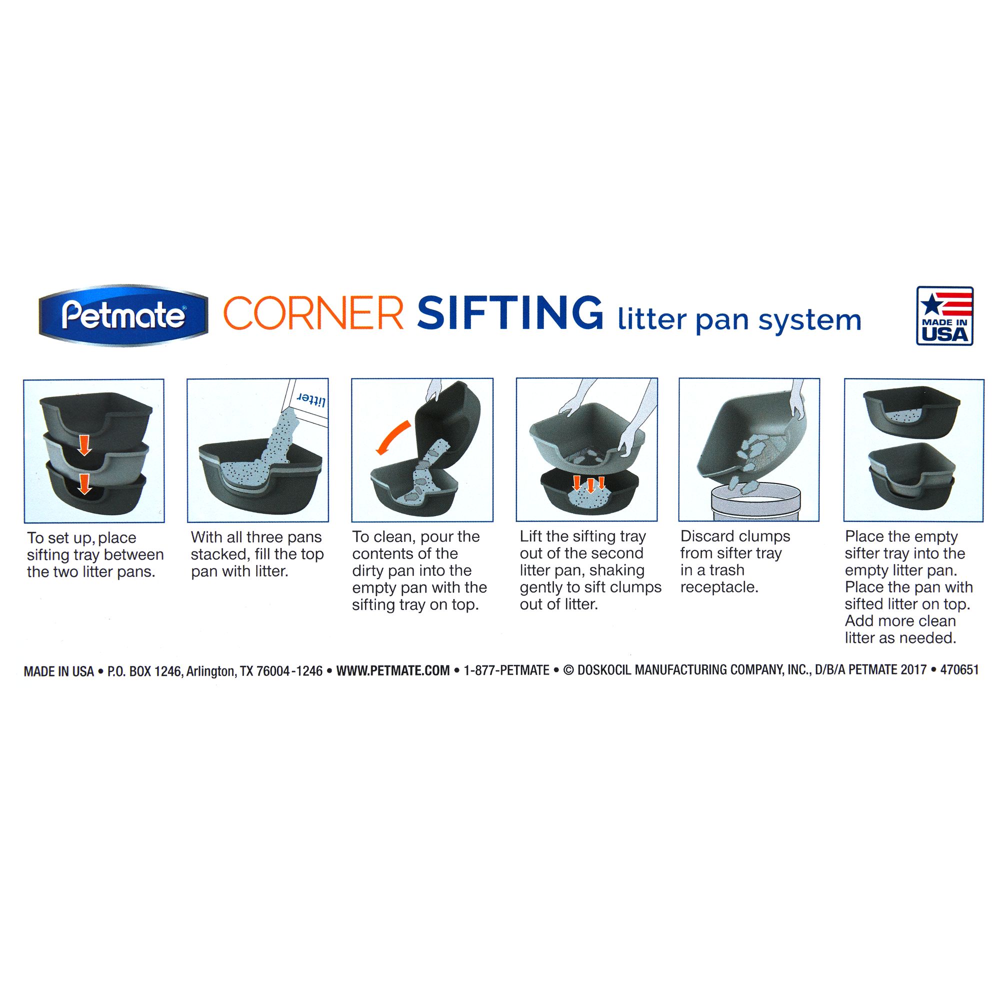 corner sifting litter box