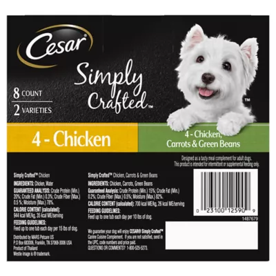 Product Cesar® Simply Crafted All Life Stage Wet Dog Food & Meal Topper - Grain Free, Variety Pack, 8 Count