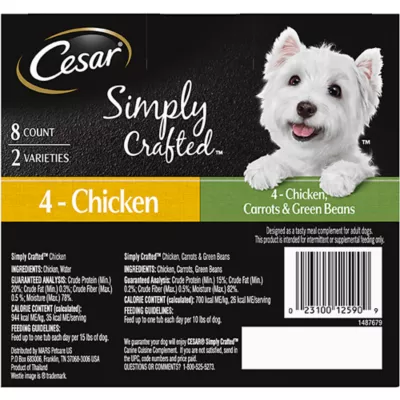 Product Cesar® Simply Crafted All Life Stage Wet Dog Food & Meal Topper - Grain Free, Variety Pack, 8 Count