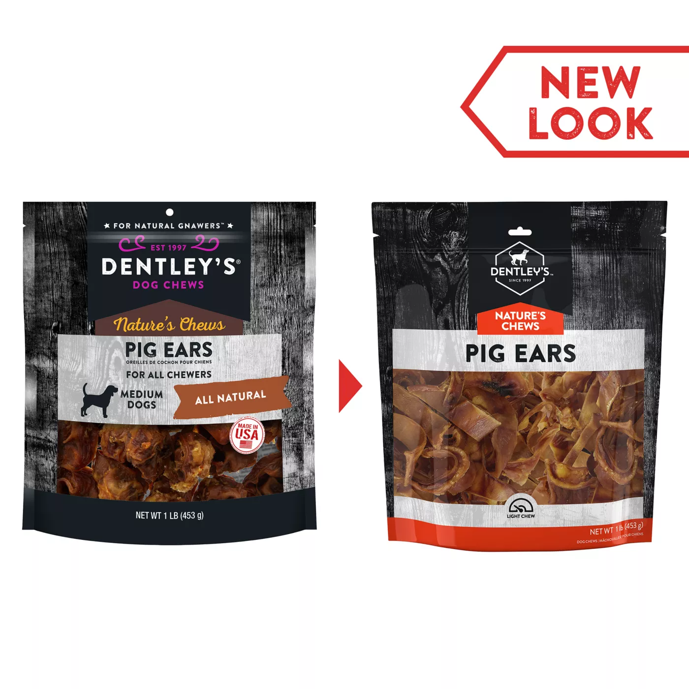 Dentley s Nature s Chews Small Pig Ear Dog Chew 1 lb