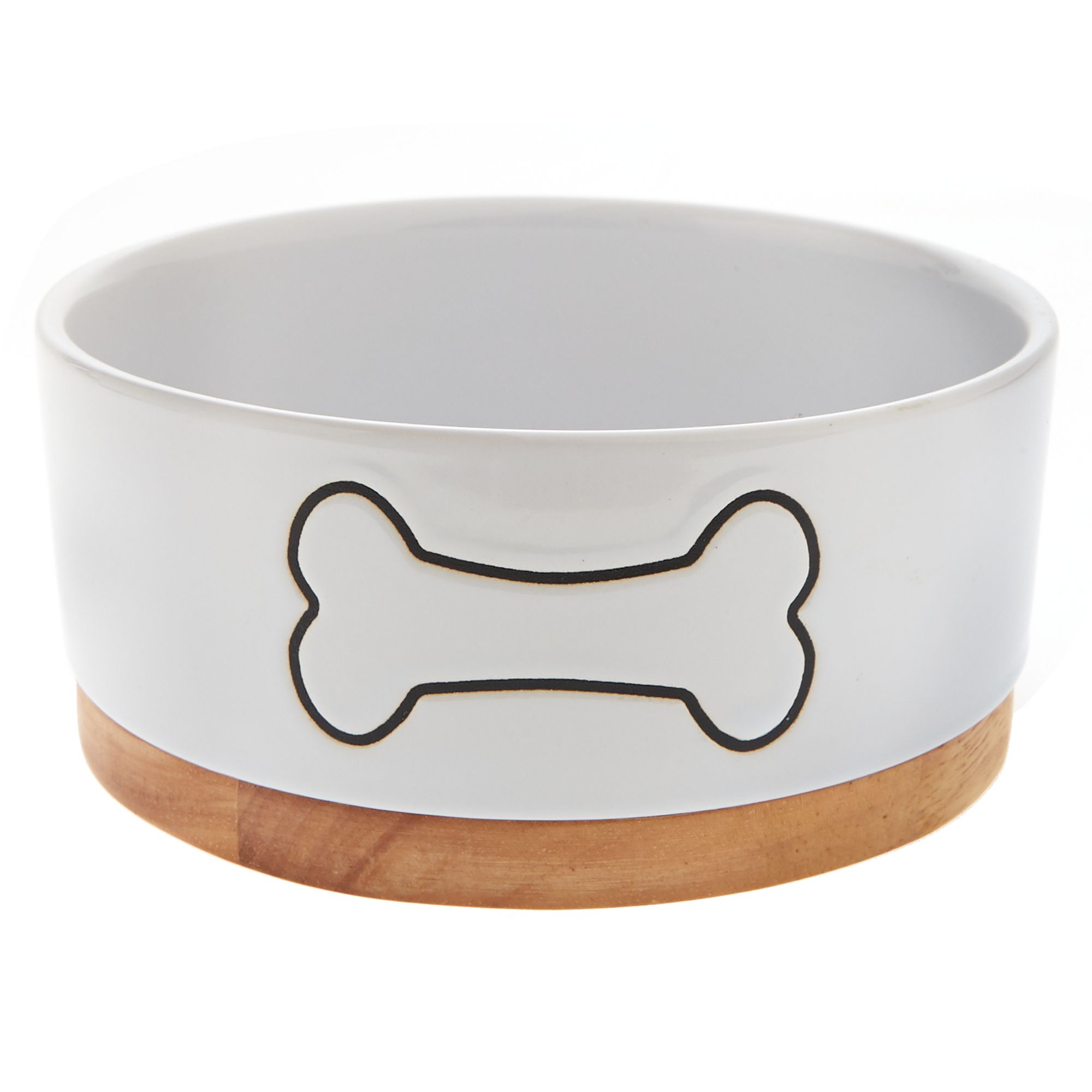 Top Paw® Dog Bone Wood & Ceramic Dog Bowl dog Food & Water Bowls