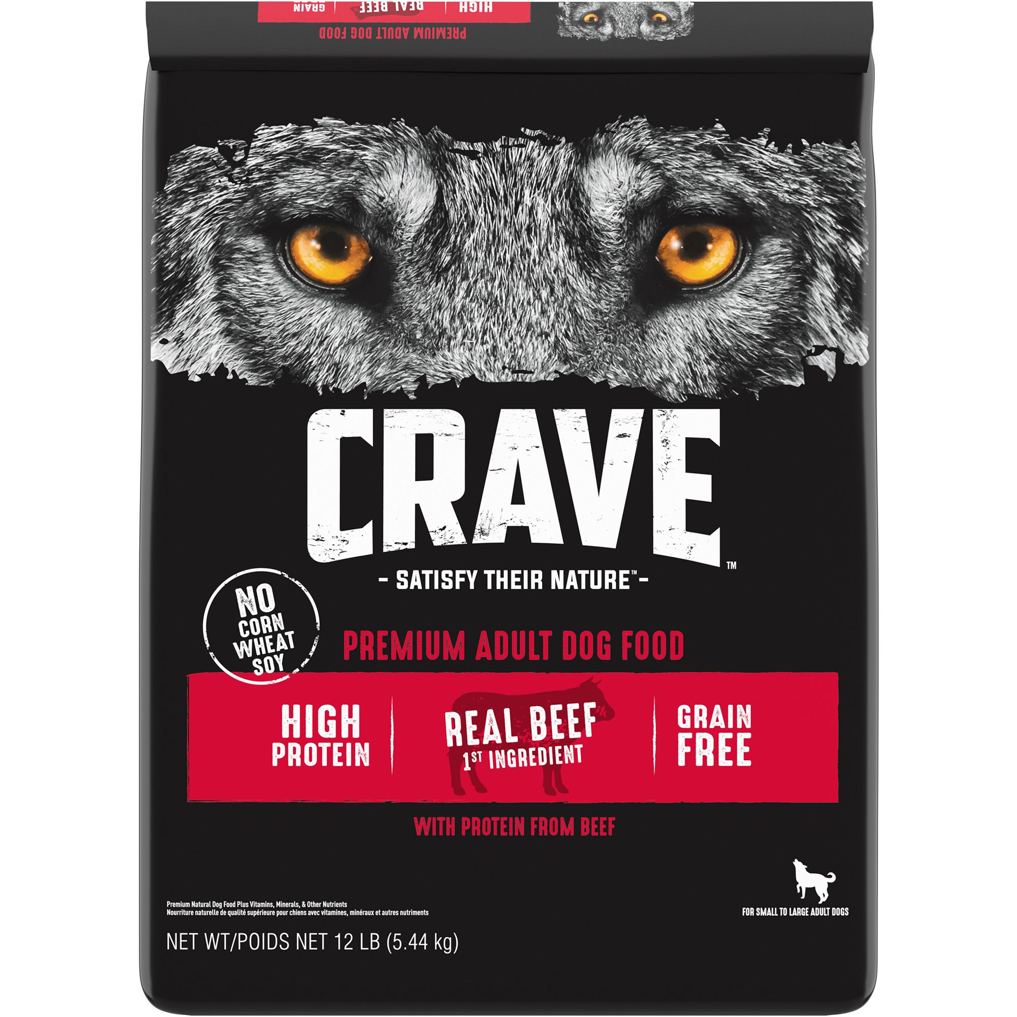 CRAVE High Protein Adult Dry Dog Food Grain Free Beef