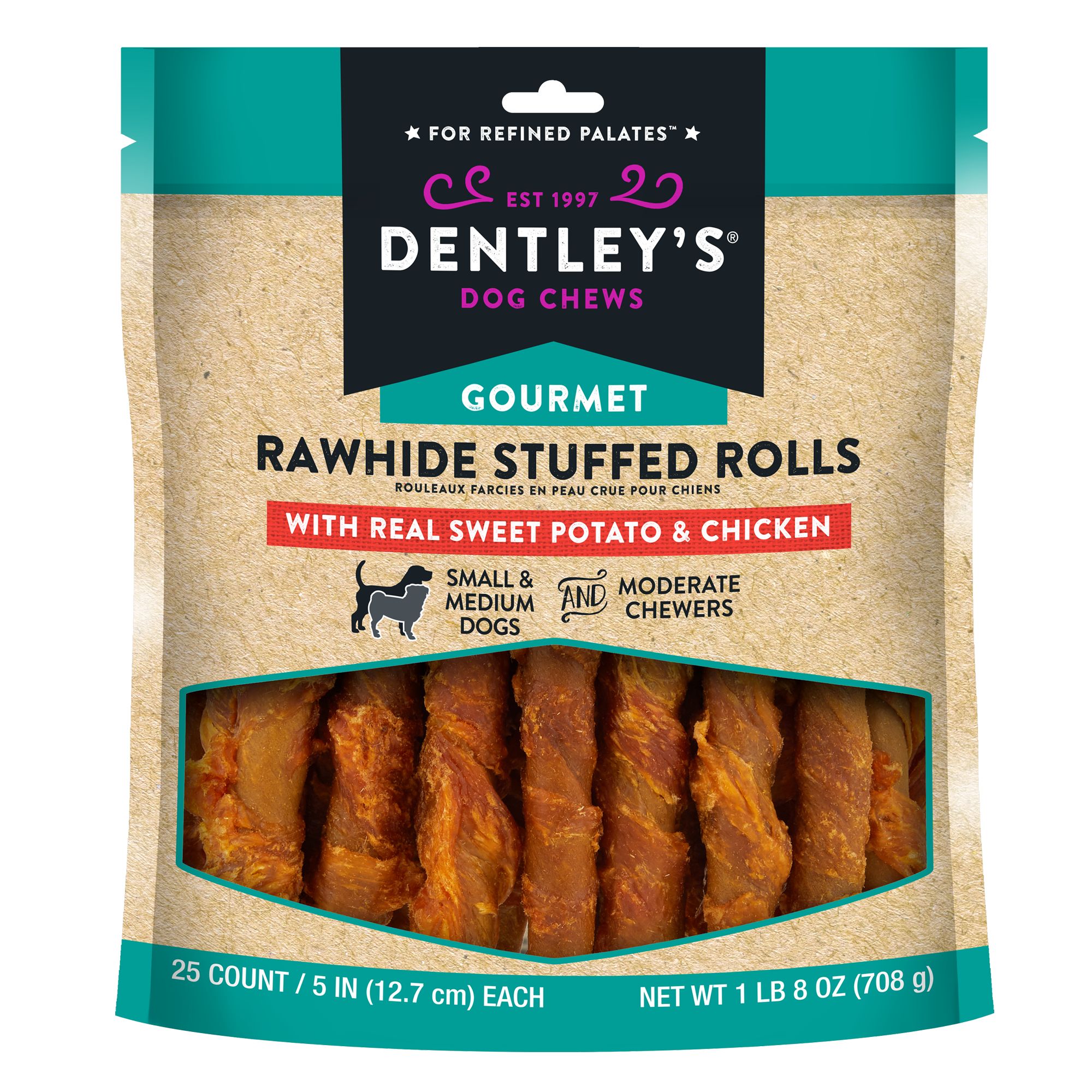 Dentleys Chicken Flavor 9 Count 4 Inch Bones and1 Dog Waste Roll 