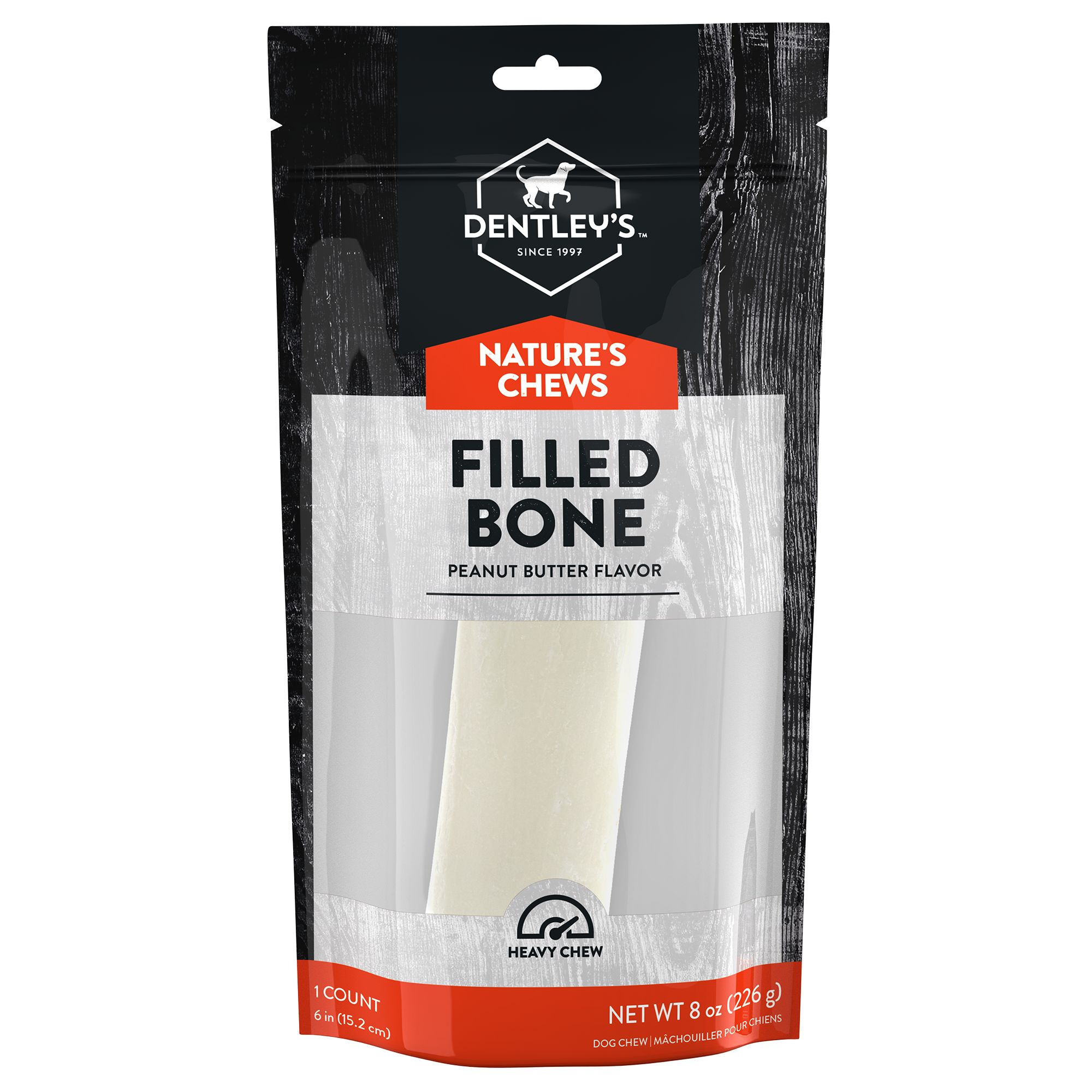 Dentley's® Medium Filled Femur Bone Dog Chew - Peanut Butter