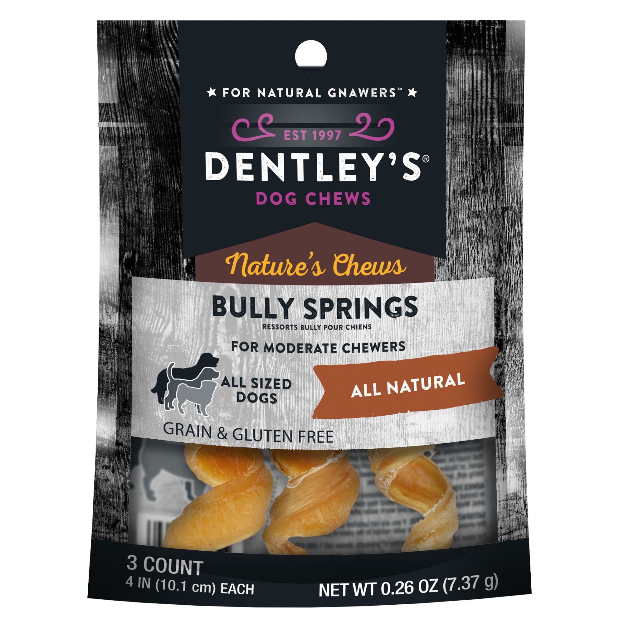 Natures Chews Bully Spring Dog Treat 