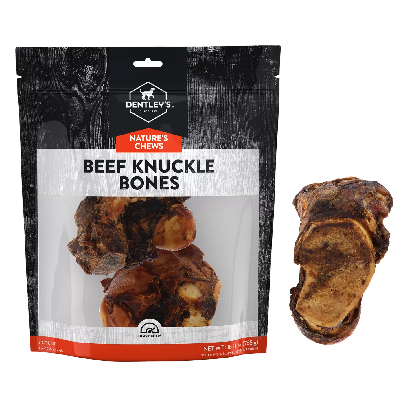 Dentley s Nature s Chews Meaty Beef Knuckles Dog Chew