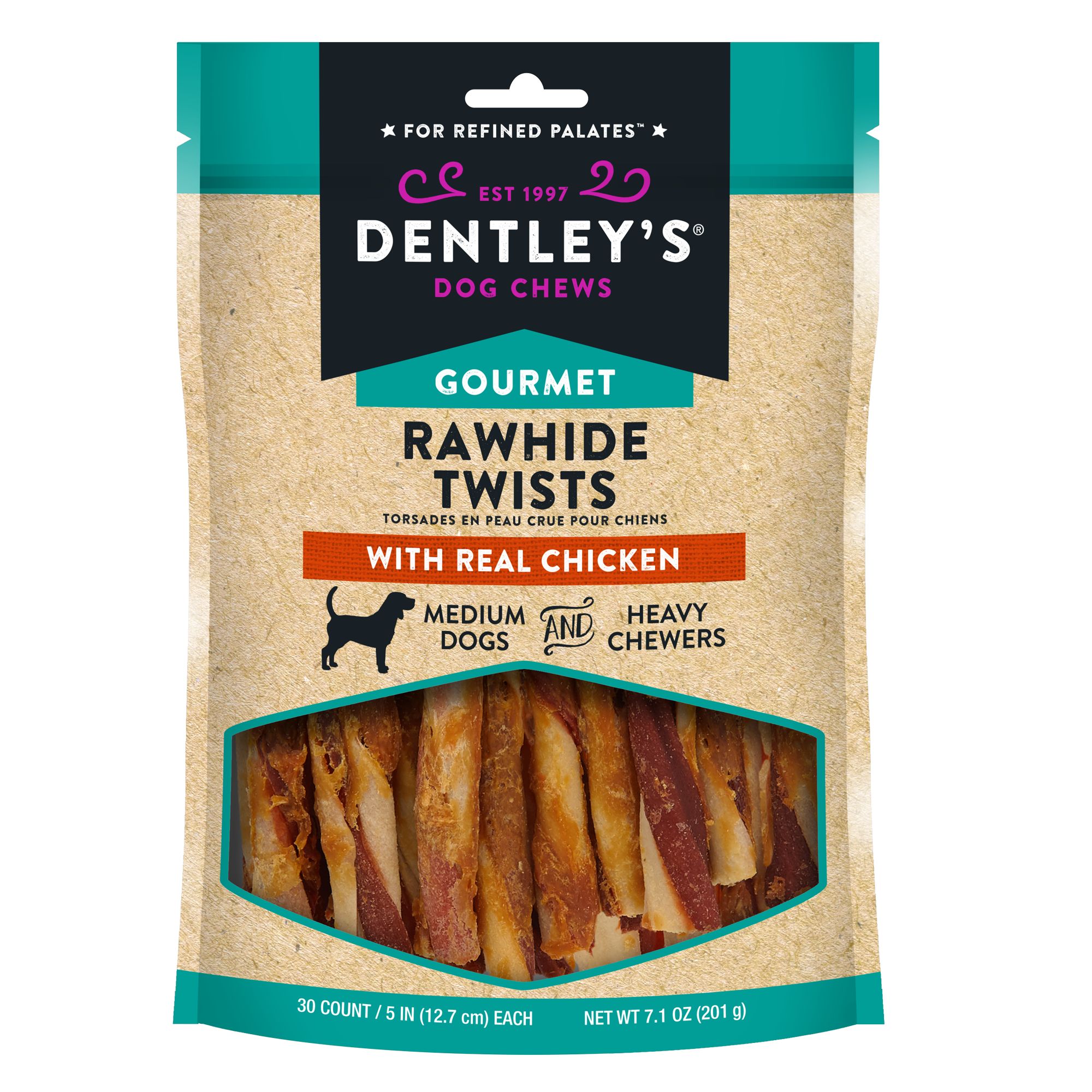 Gourmet Rawhide Twist Dog Treat 