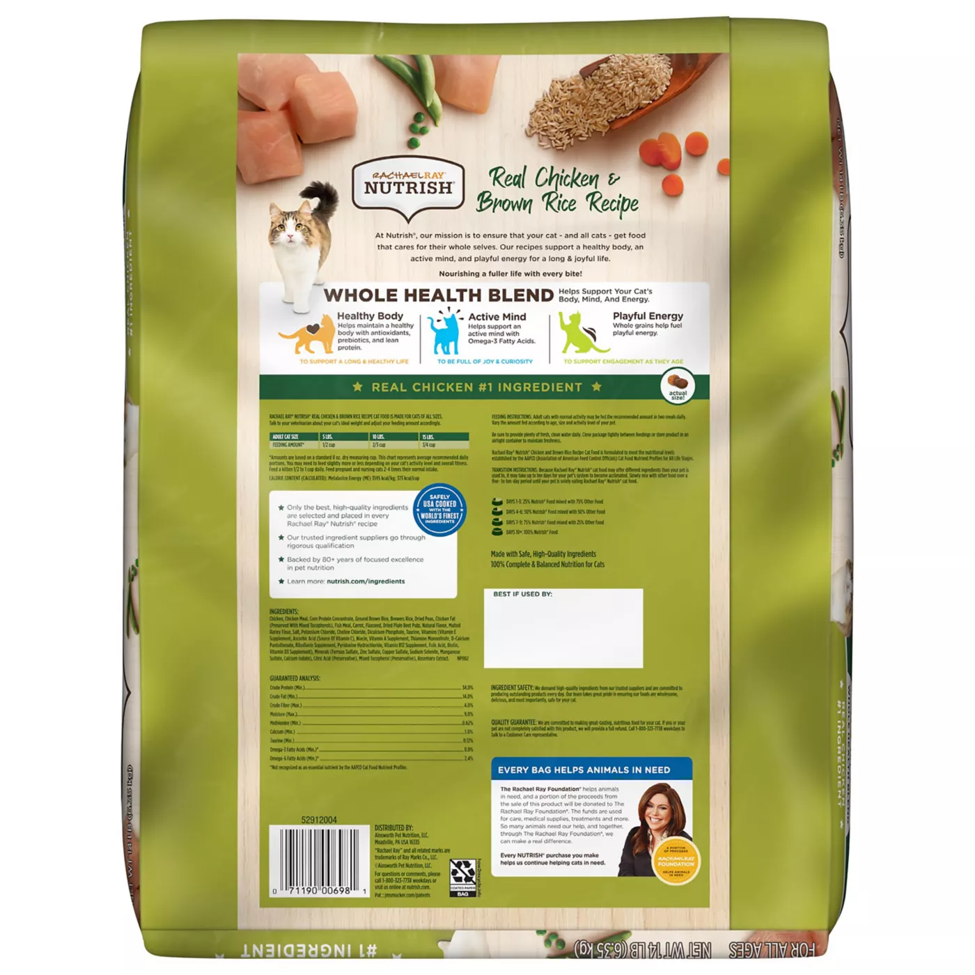 Rachael Ray Nutrish Real Beef Pea Brown Rice Recipe Dry Dog Food 40 lb. Bag