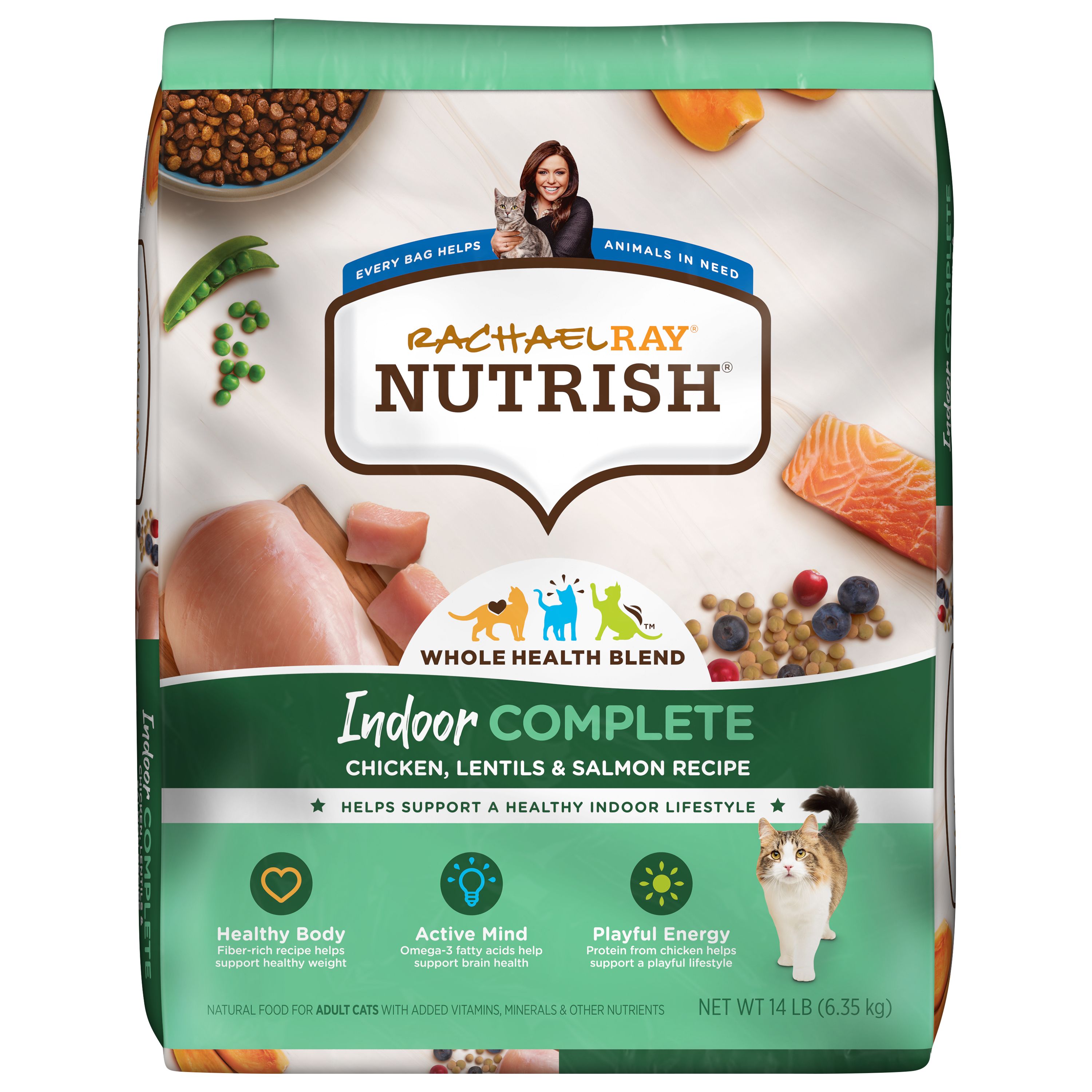 Rachael Ray Nutrish Dry Cat Food Adult Chicken Lentils Salmon