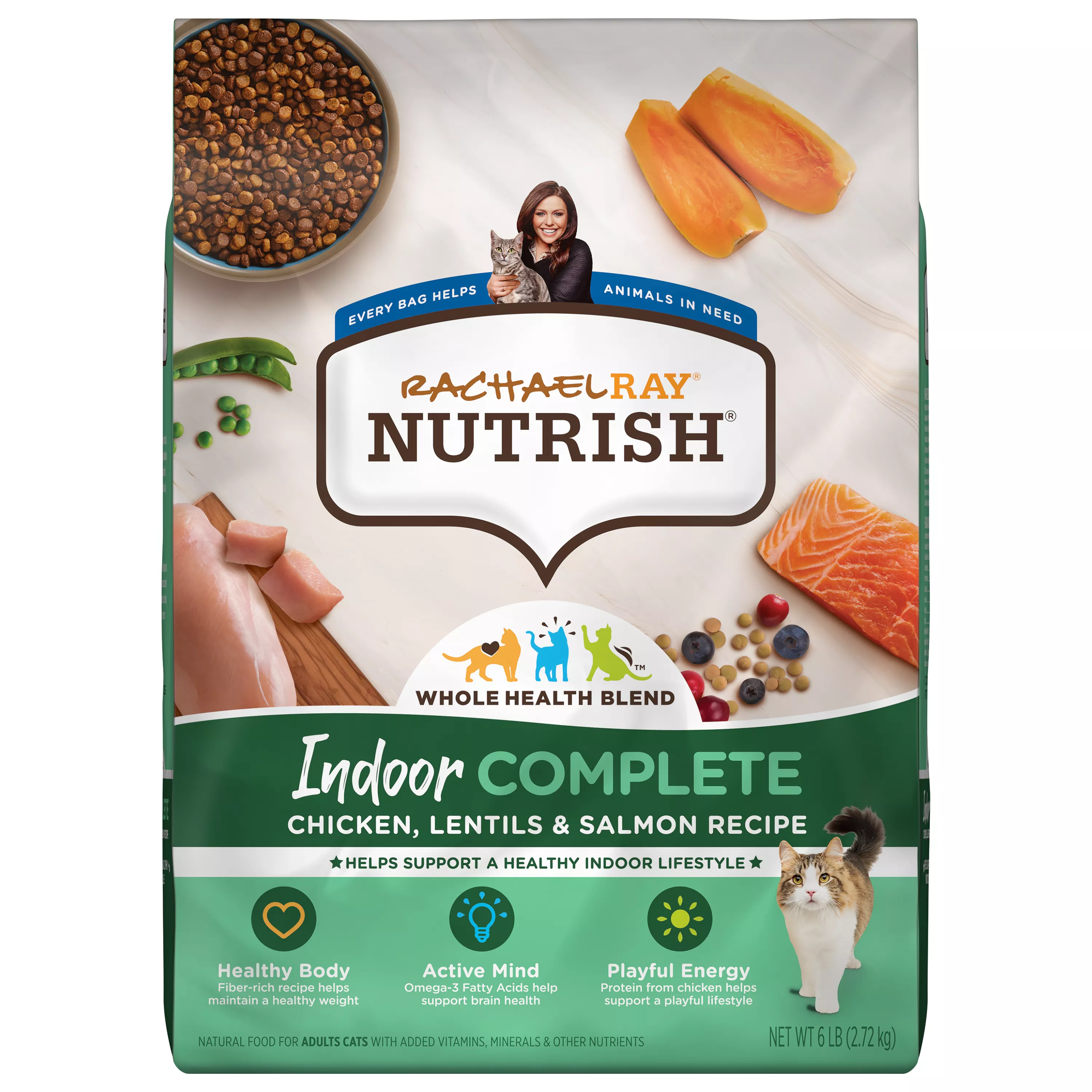 Rachael Ray Nutrish Dry Cat Food Adult - Chicken, Lentils, Salmon