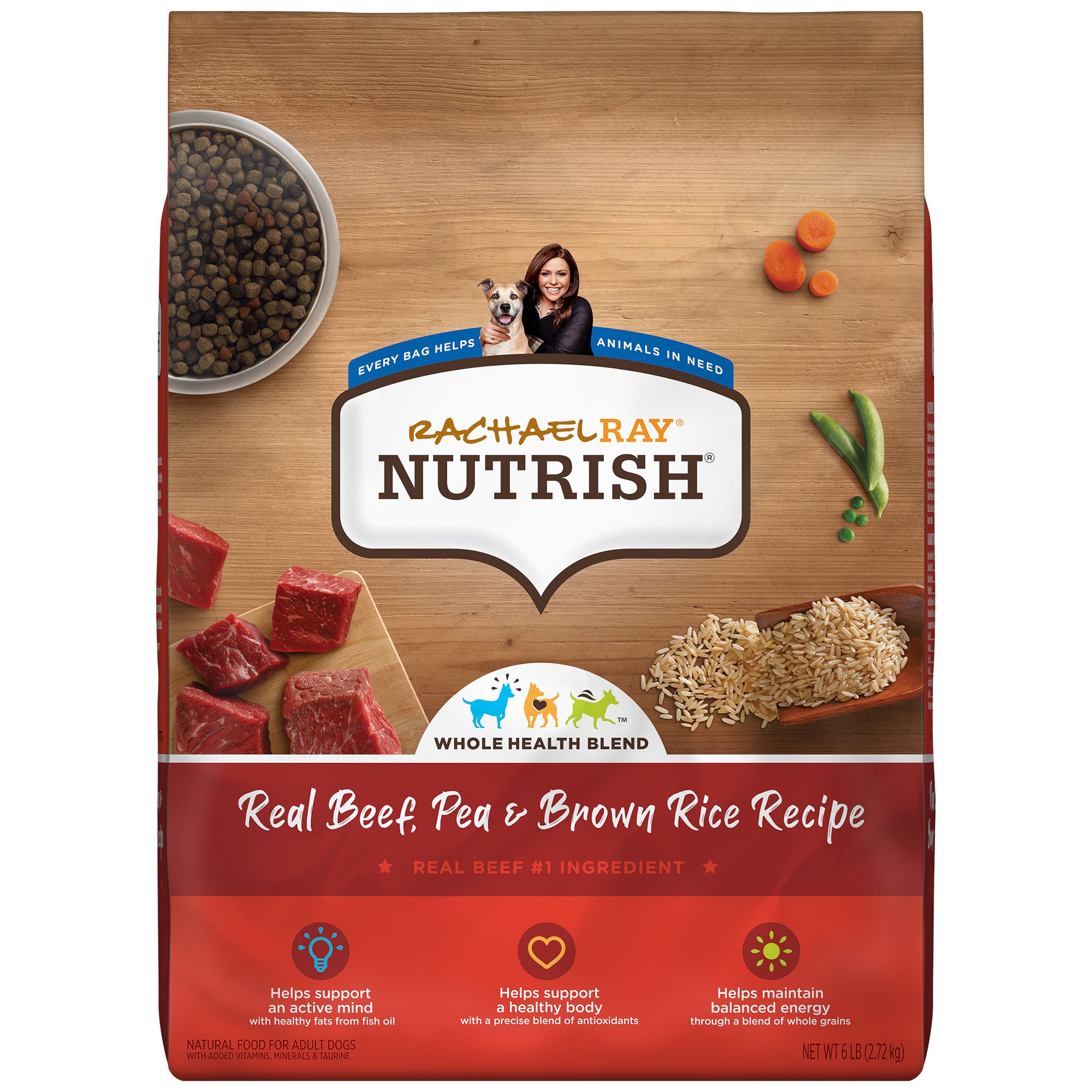 Rachael Ray Nutrish Dry Dog Food All Life Stage Beef Pea Brown