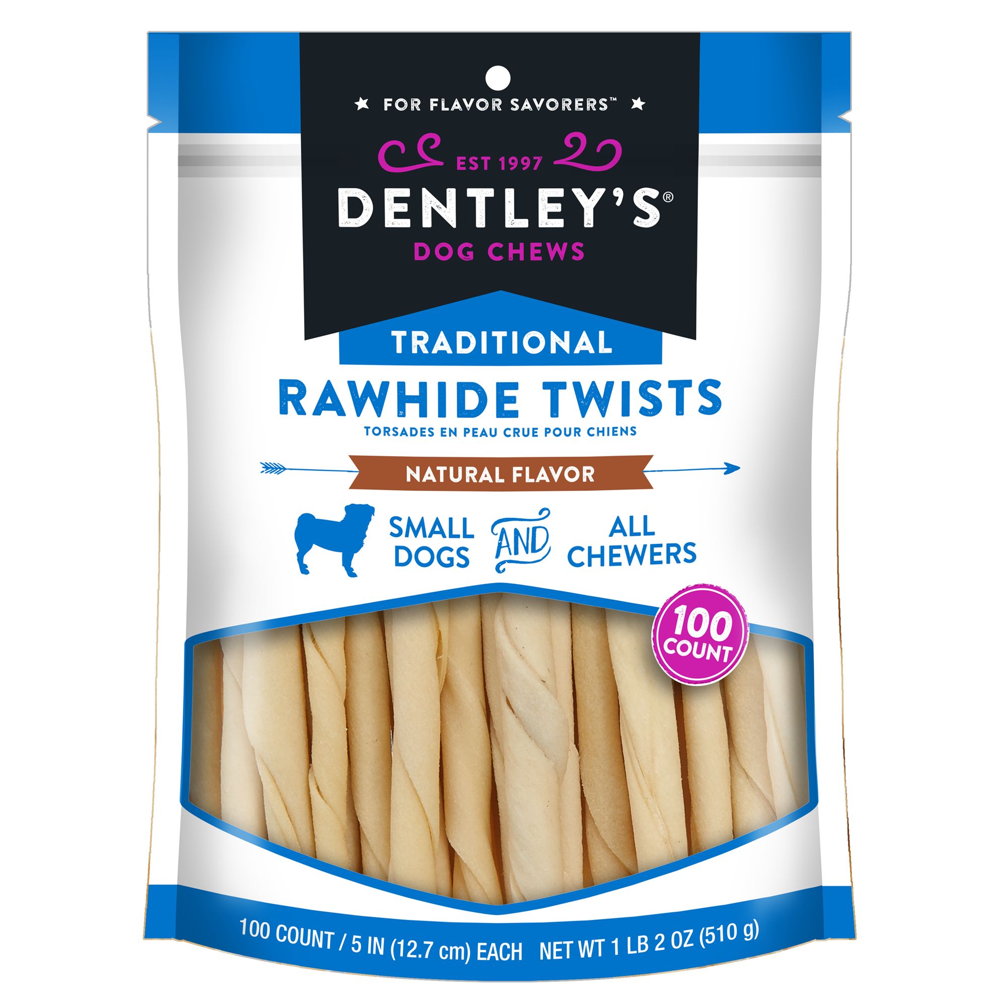 Traditional Rawhide Twist Dog Treats 