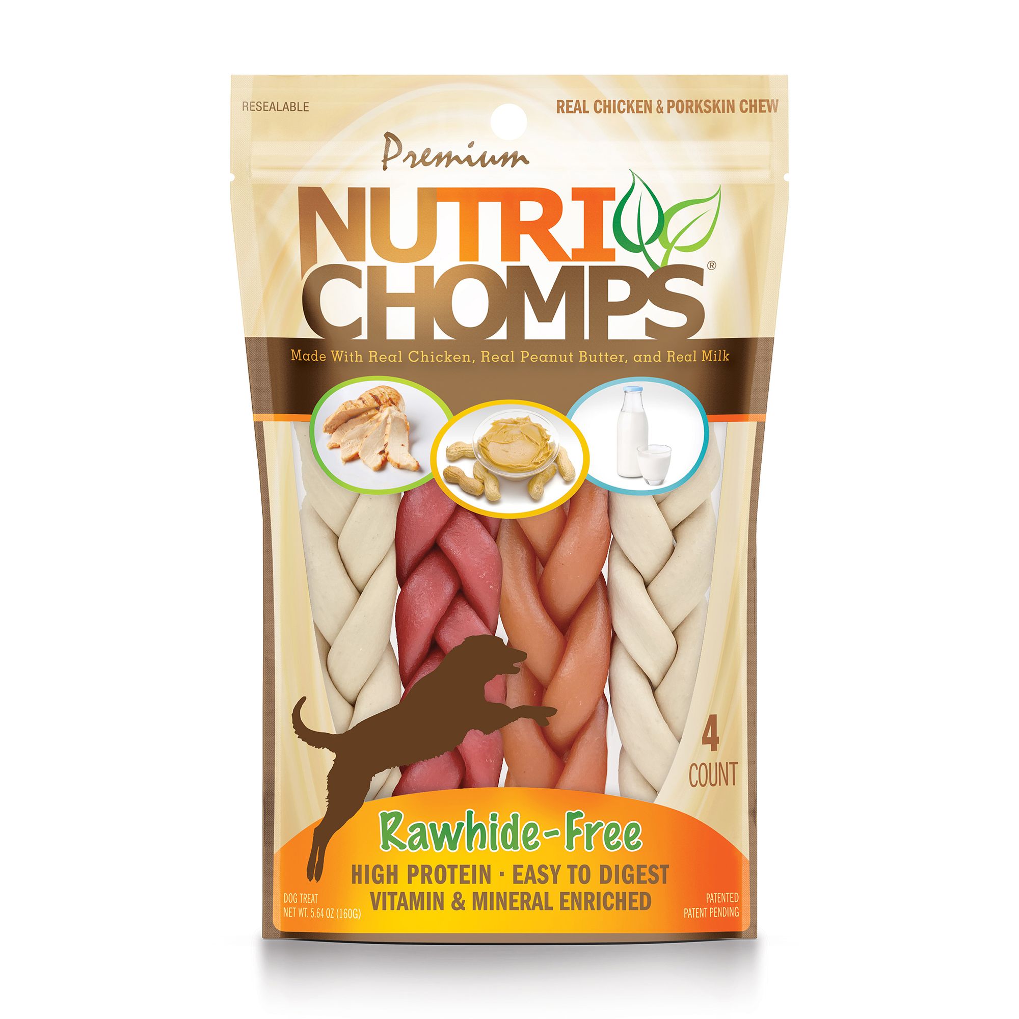 Nutri Chomps Assorted Flavor Braid Dog Treats 4 Count