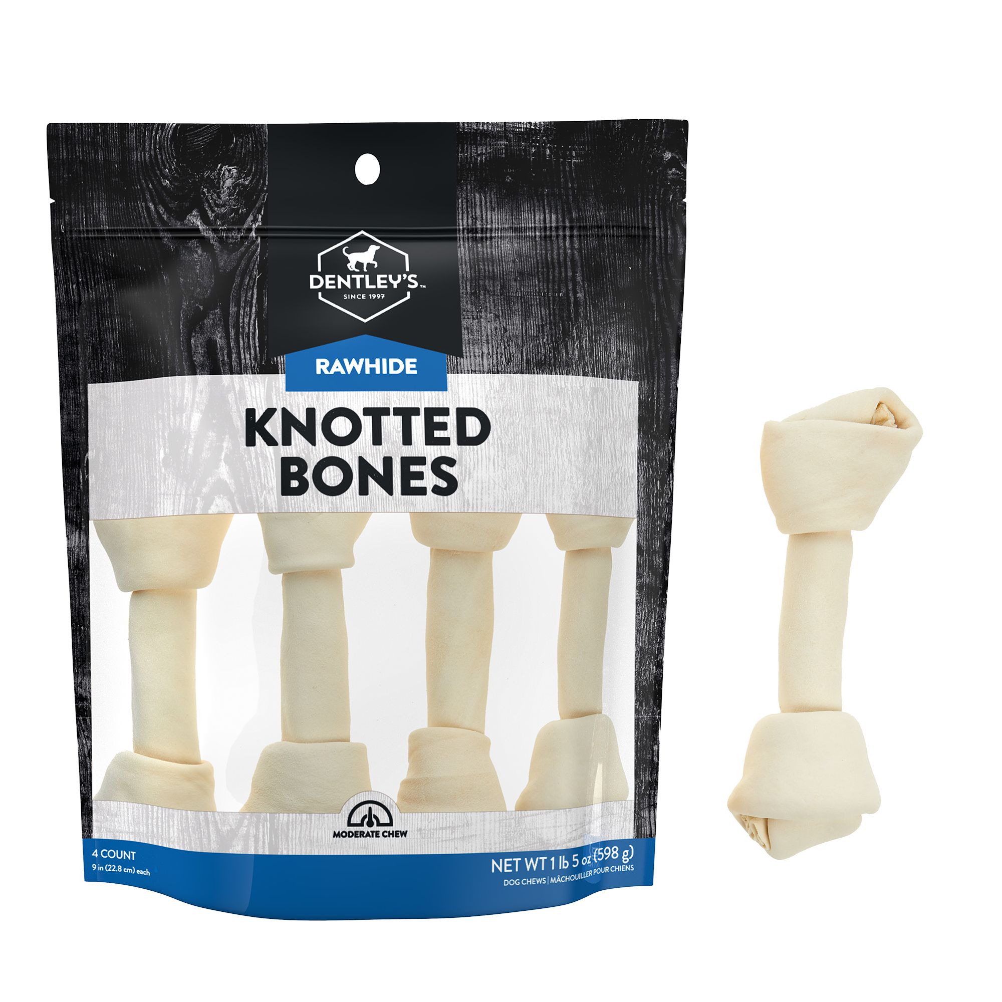 Rawhide Knotted Bones Dog Treats 