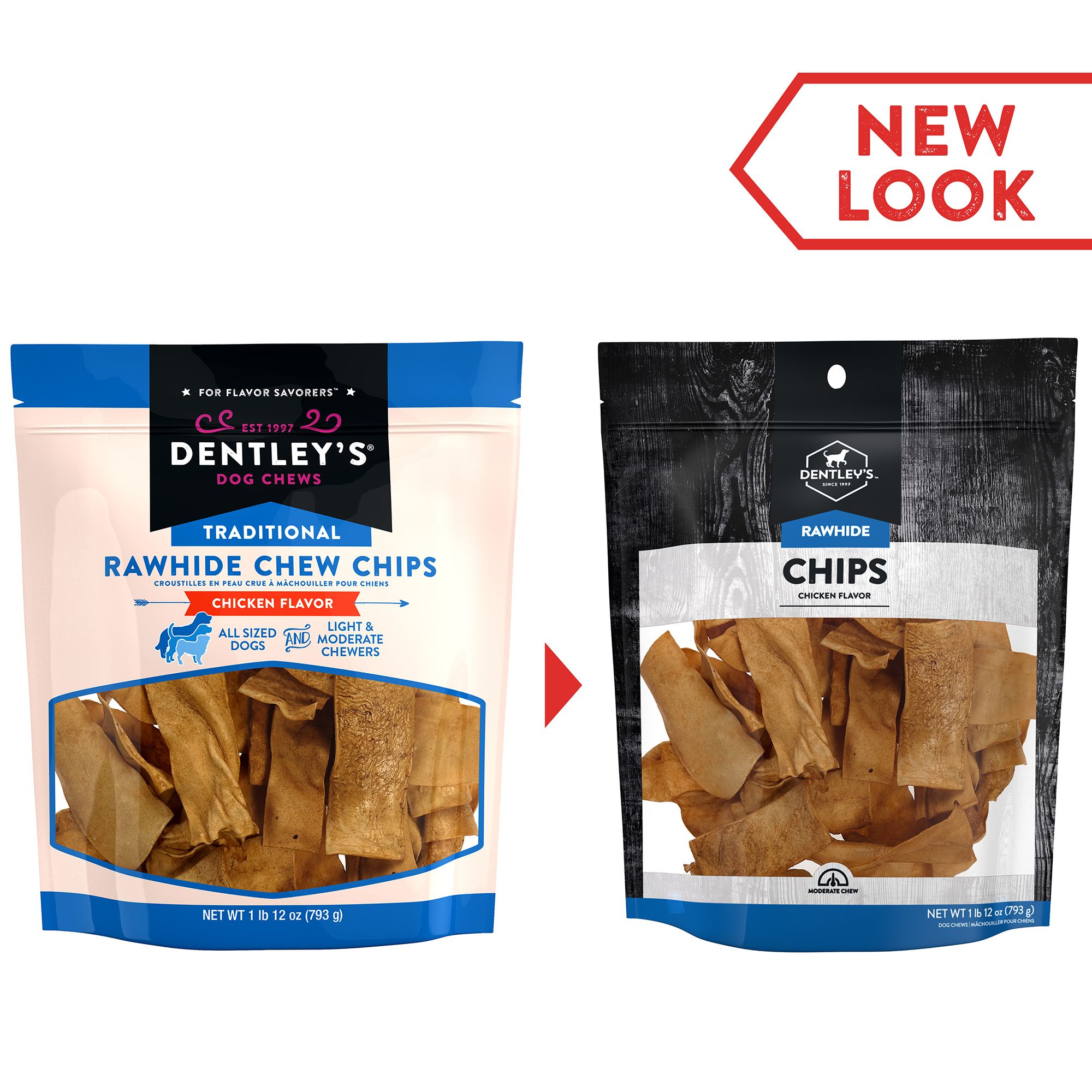dentley's rawhide chew chips