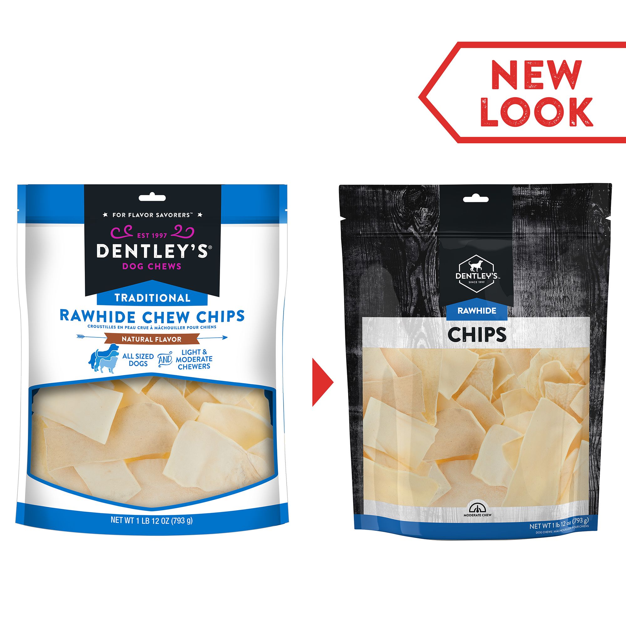 Rawhide chew chips top