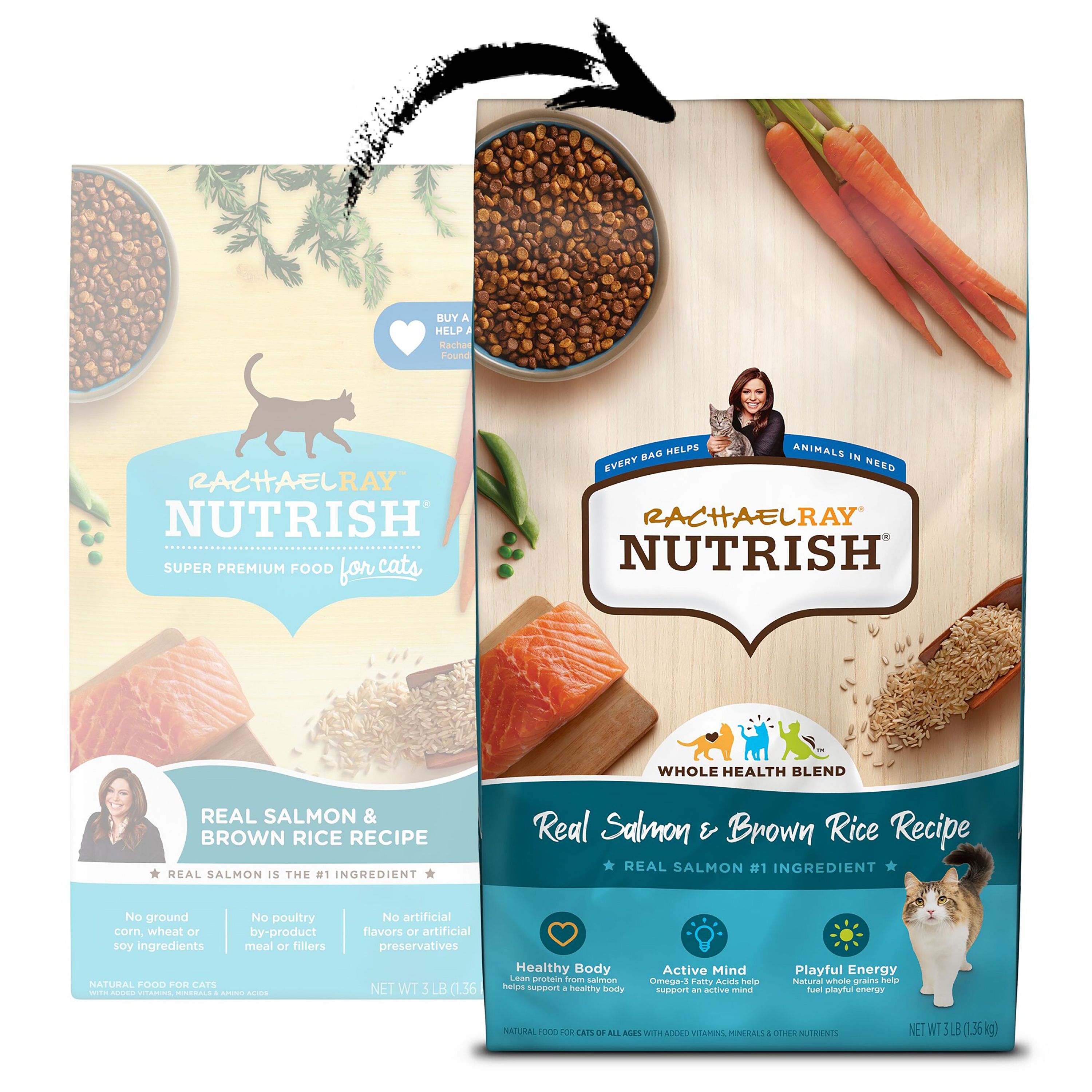 Rachael Ray Nutrish Dry Cat Food All Ages Salmon Brown Rice