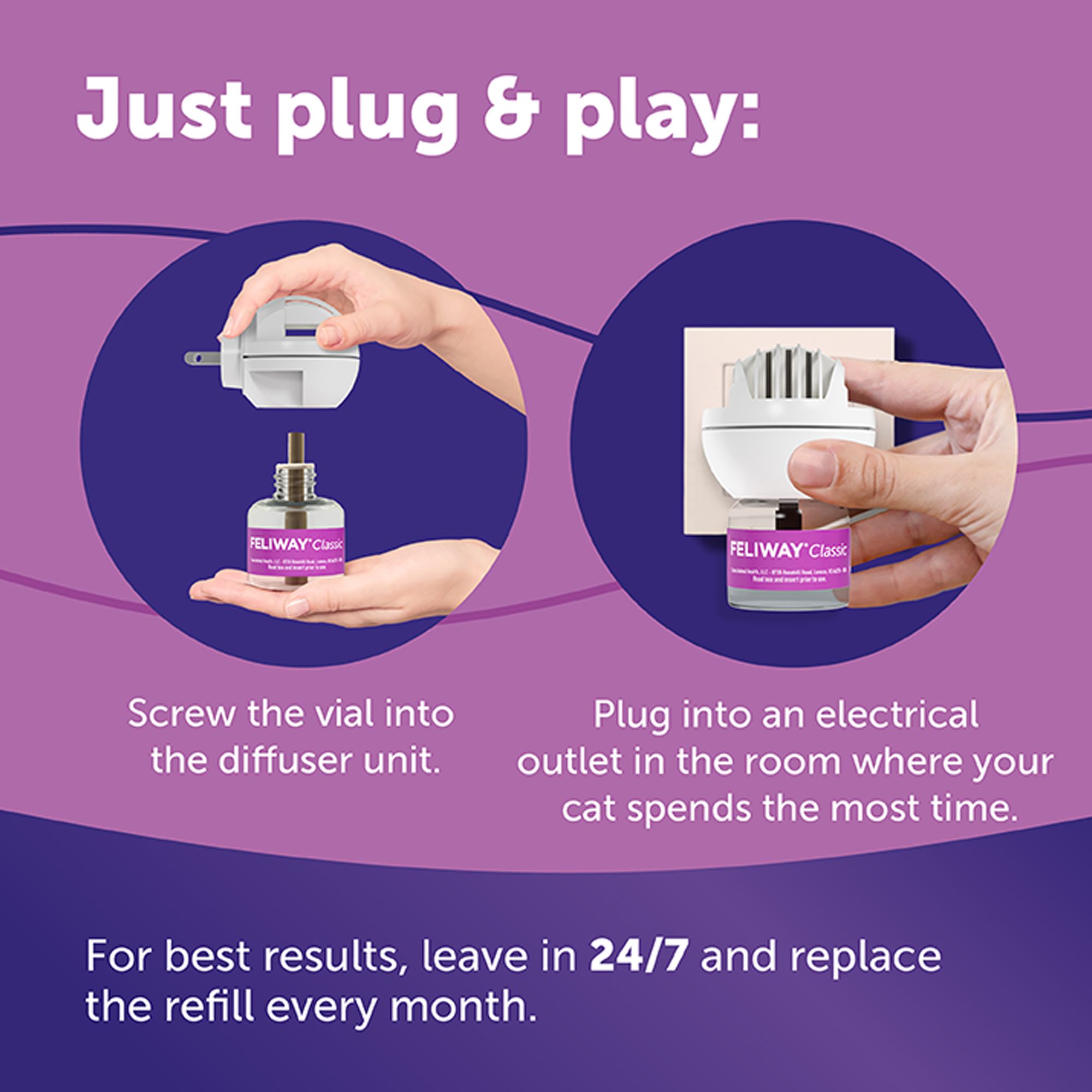 Feliway Cat Classic 30 Day Starter Kit Plug-In Diffuser & Refill, Calming Support, 48 ml - thumbnail 7
