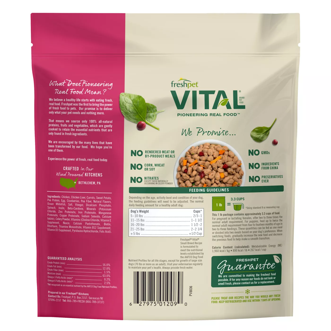Freshpet Vital Grain Free Complete Meals Small Breed All Life Stage Dog Food