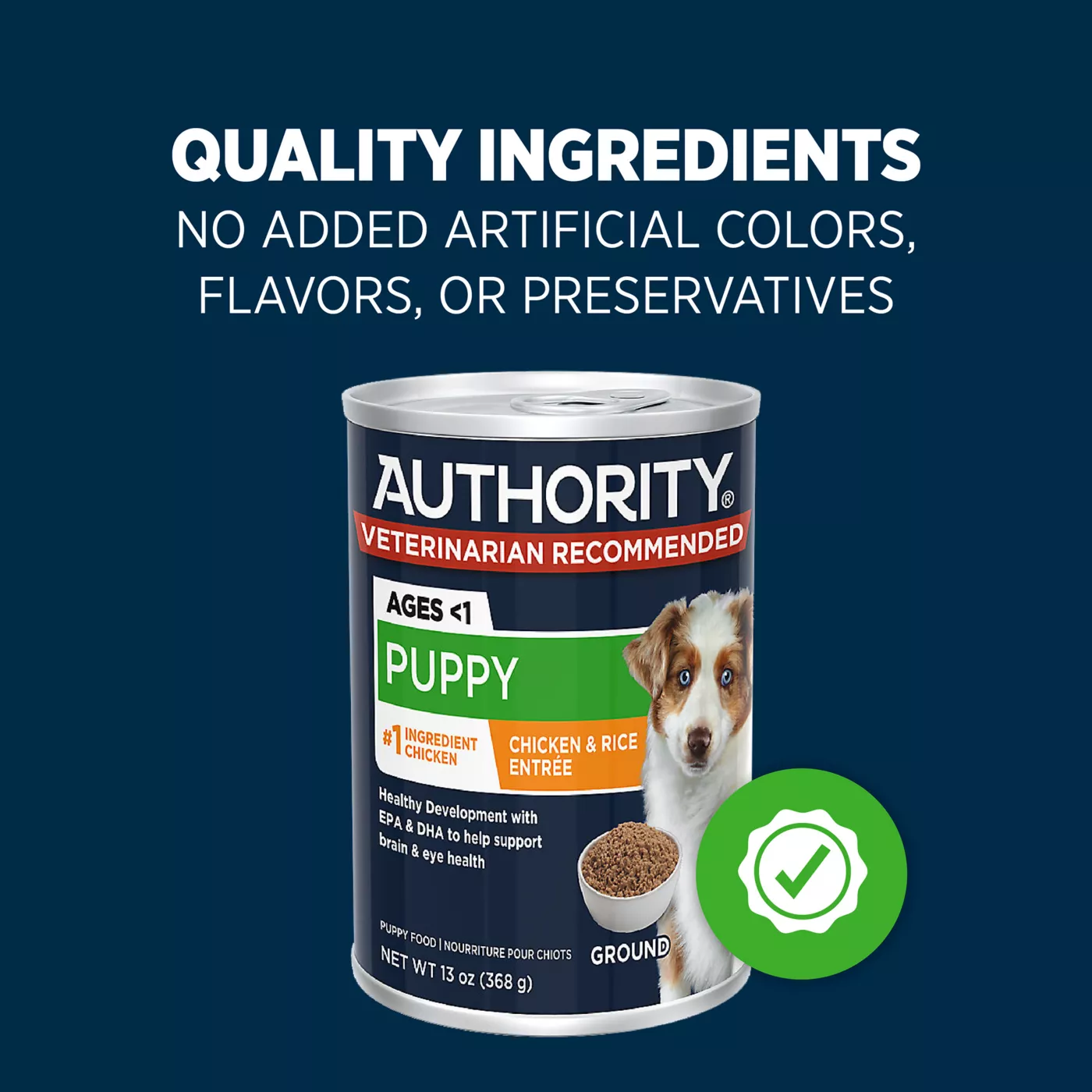 Authority Everyday Health Chicken Rice Entree Puppy Wet Dog Food 13 oz