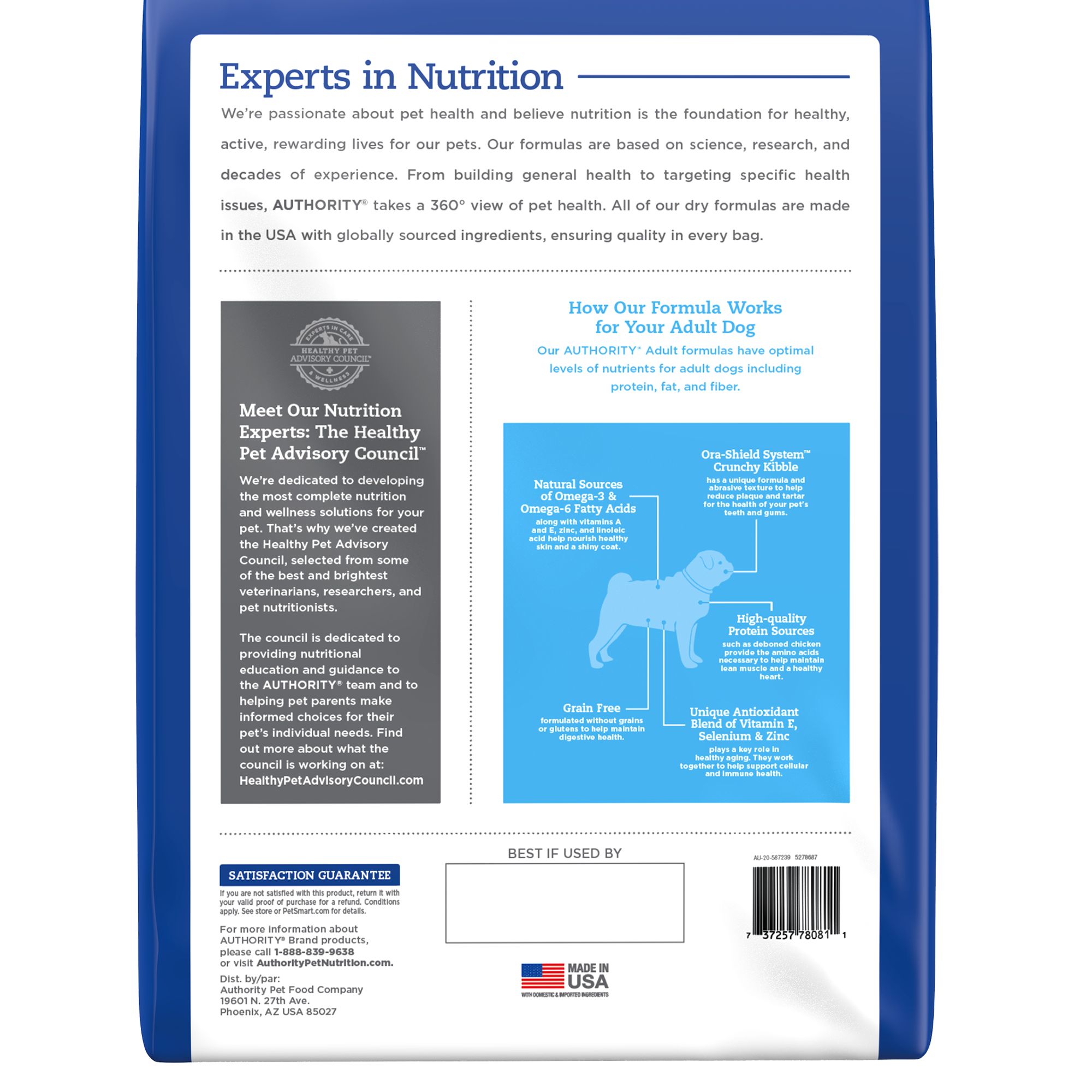authority dog food feeding chart