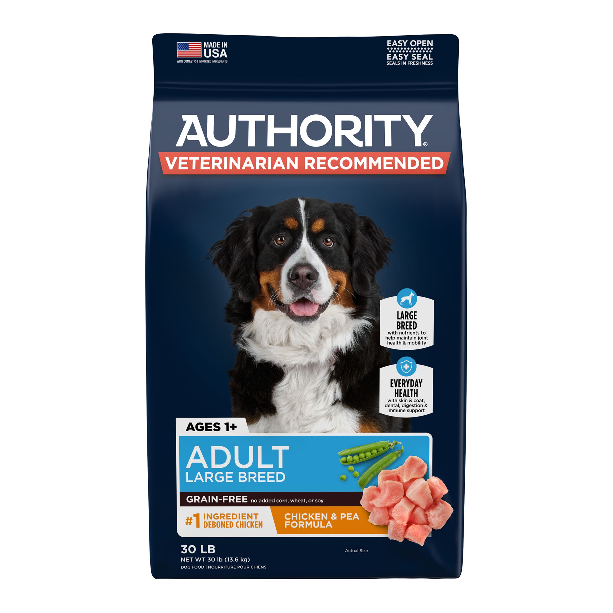 Authority Grain Free Large Breed Adult Dog Food Chicken Pea