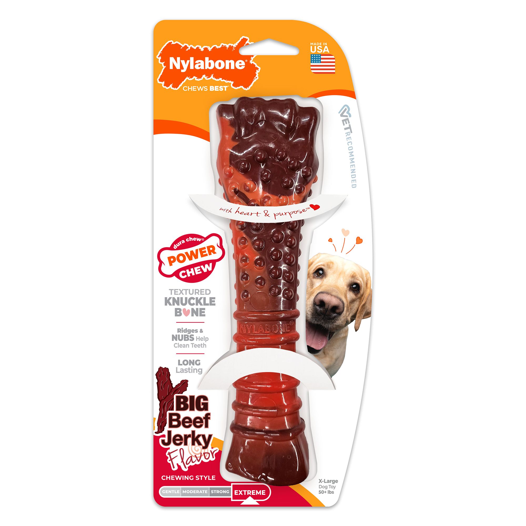 Nylabone Souper Beef Jerky Power Chew Textured Bone