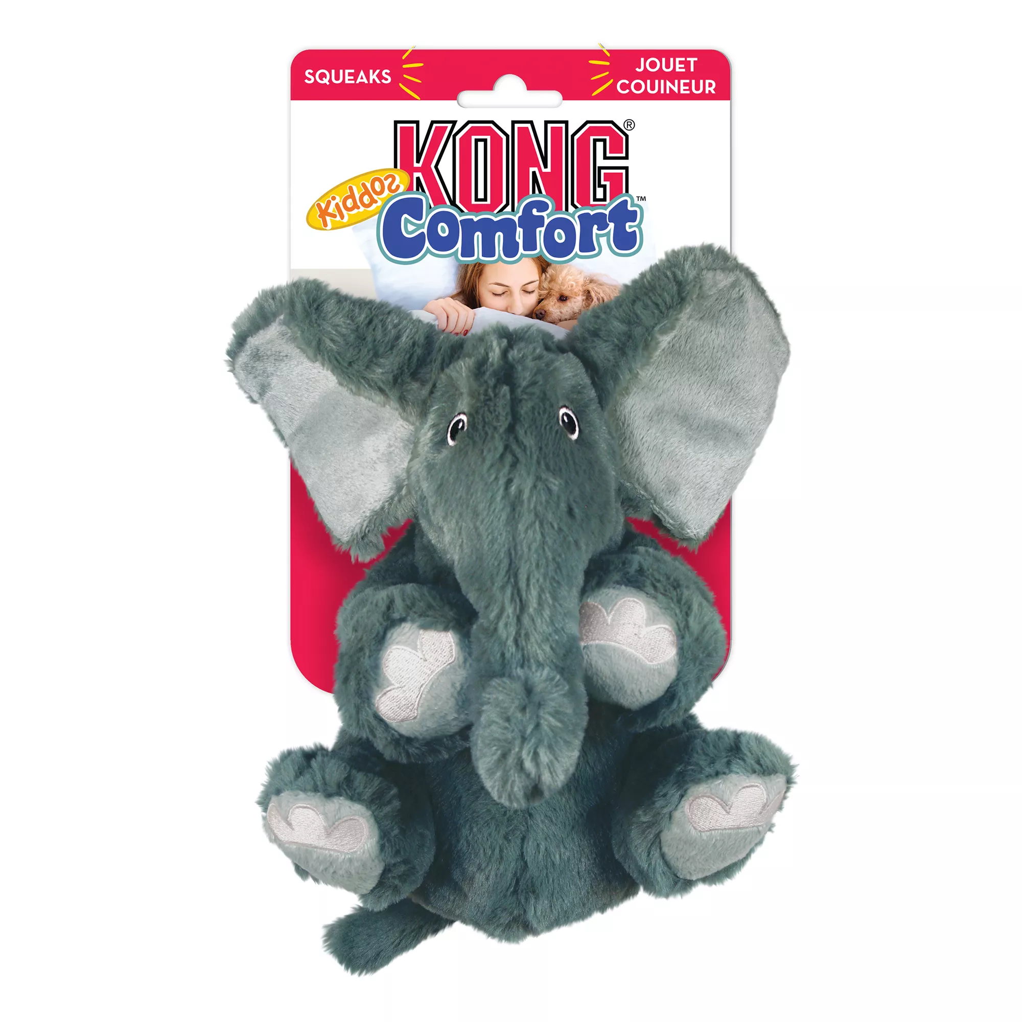 KONG® Kiddos Comfort&trade; Elephant Dog Toy - Plush, Squeaker