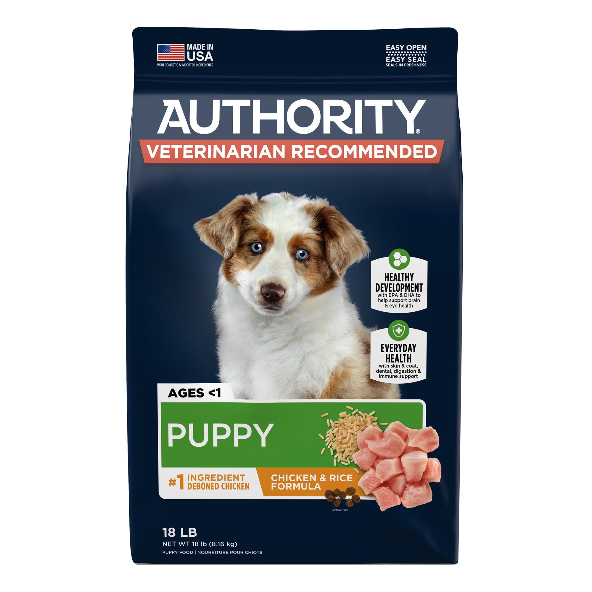 Authority dog food large breed clearance puppy