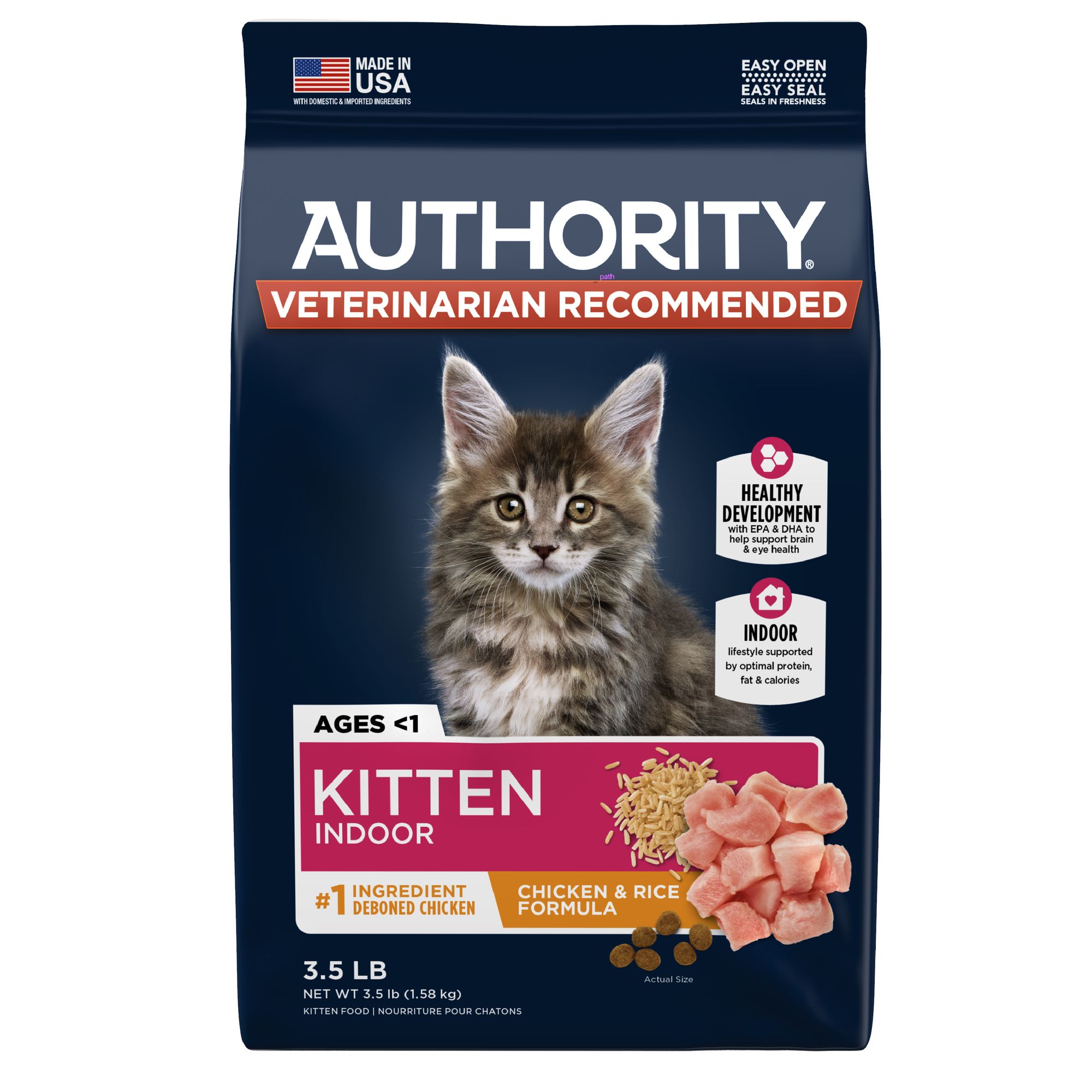 Authority Everyday Health Indoor Kitten Cat Dry Food Chicken