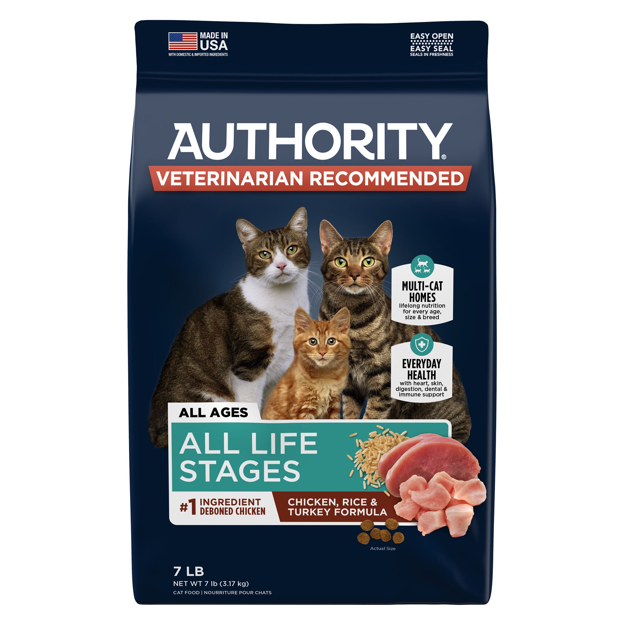Authority All Life Stages Cat Food Chicken Rice Turkey Cat Dry Food Petsmart