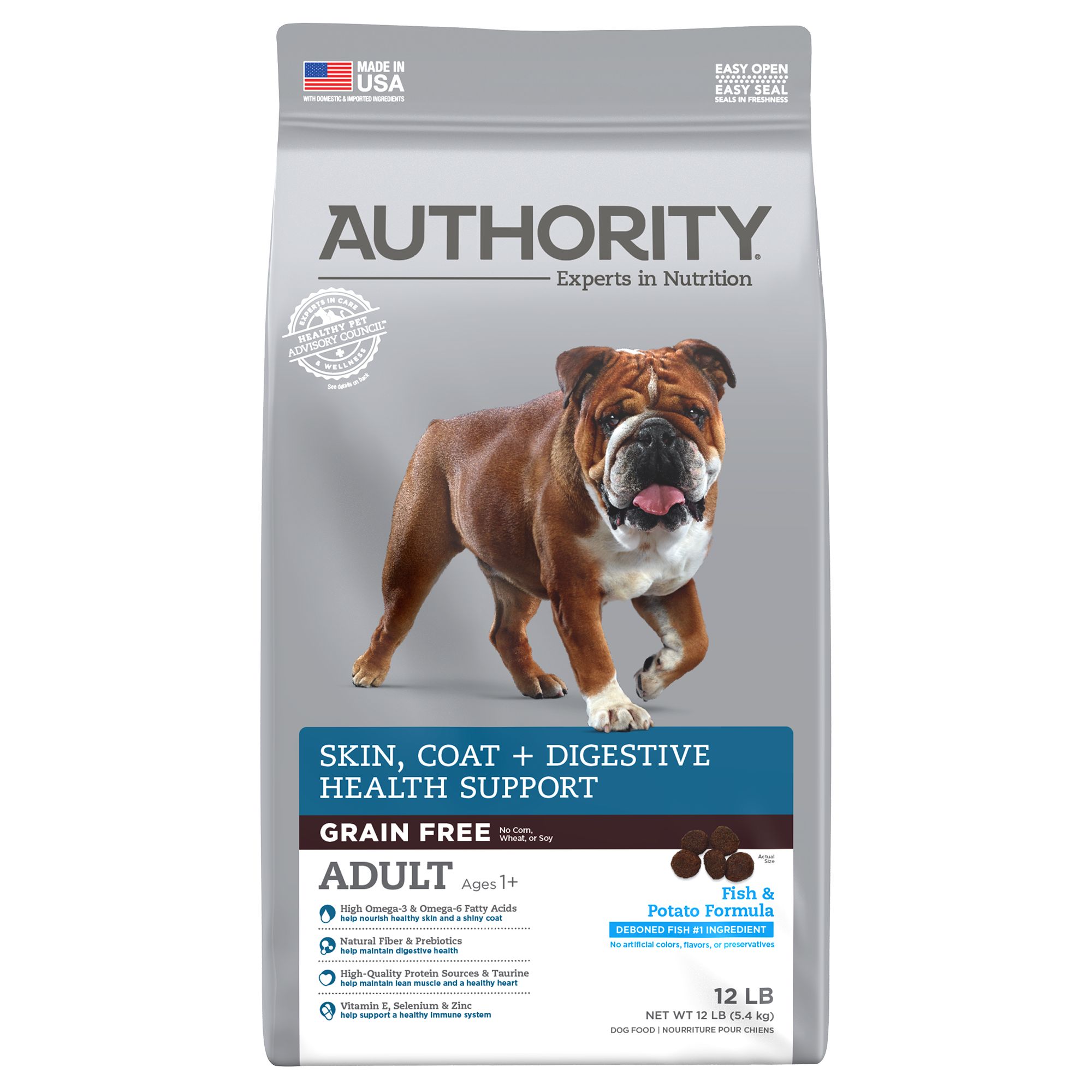 Authority Skin Coat Digestive Health Support Adult Dog Food Fish Potato Grain Free Dog Dry Food Petsmart