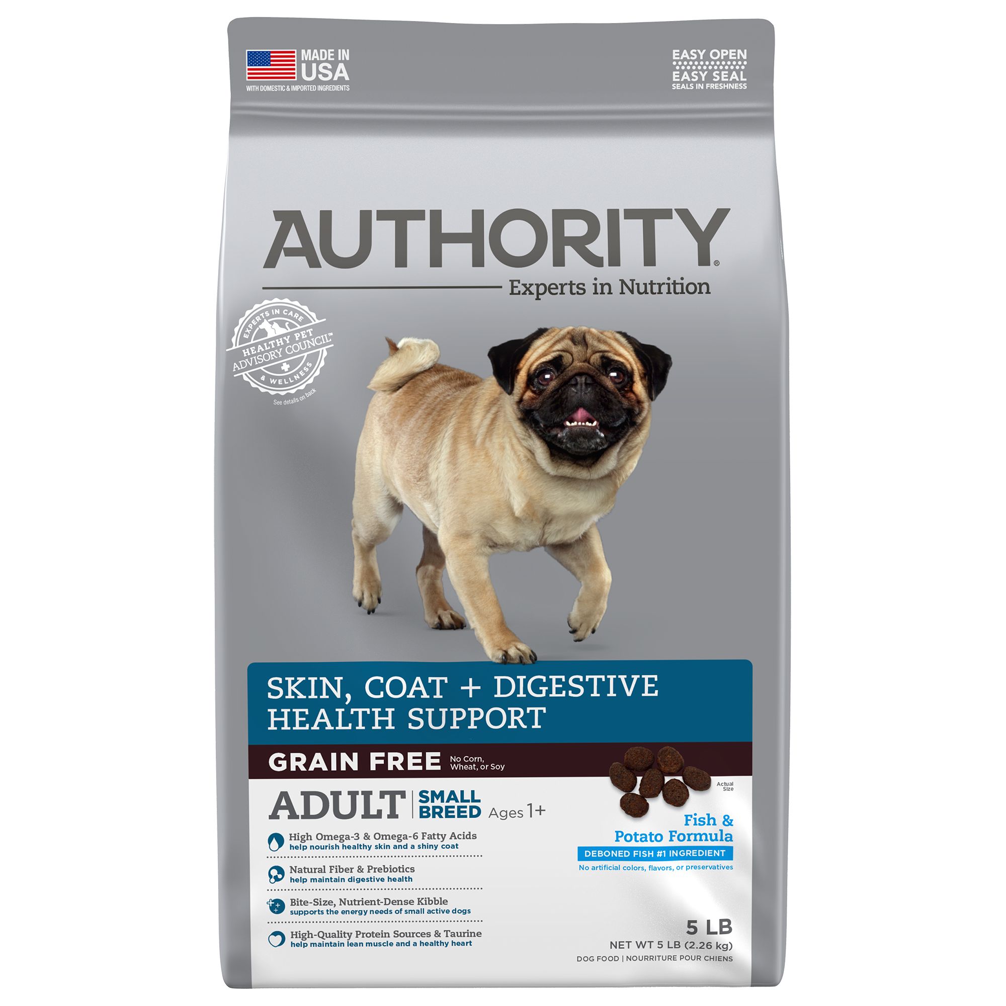 Authority Skin Coat Digestive Health Small Breed Adult Dog Food Grain Free Fish Potato Dog Dry Food Petsmart
