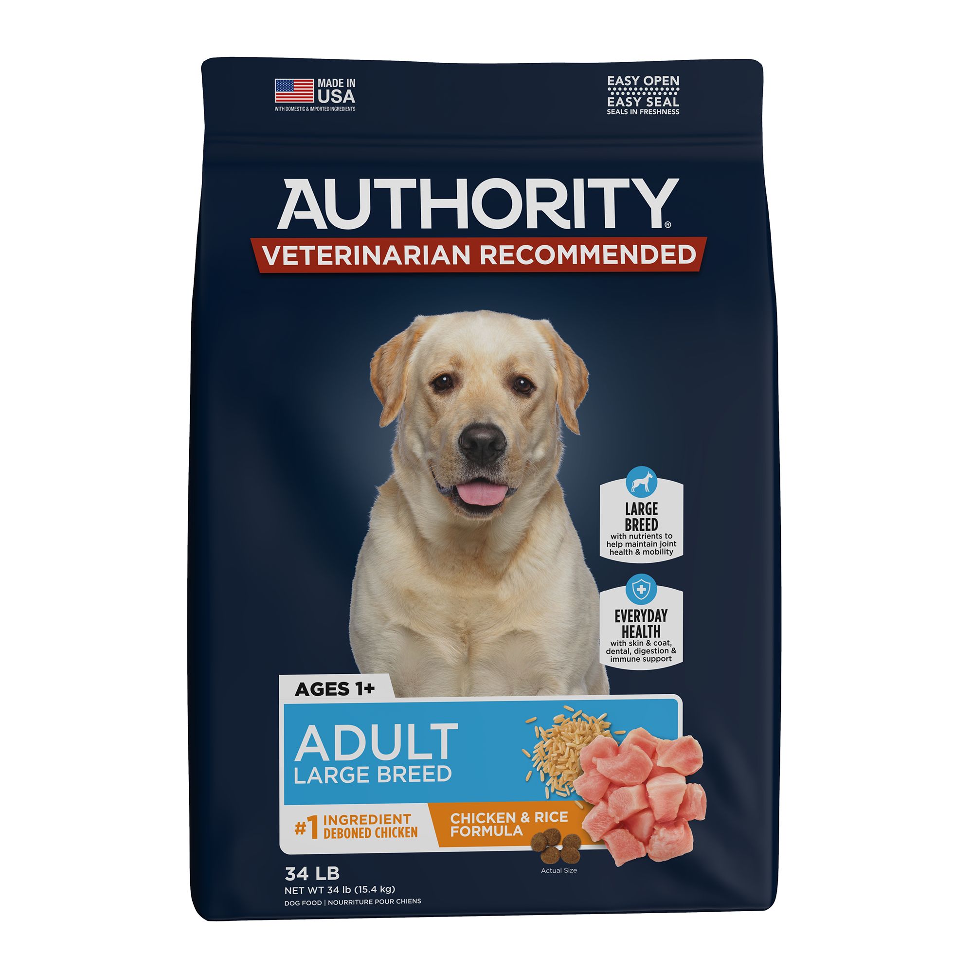 Authority Everyday Health Large Breed Adult Dry Dog Food Chicken Rice