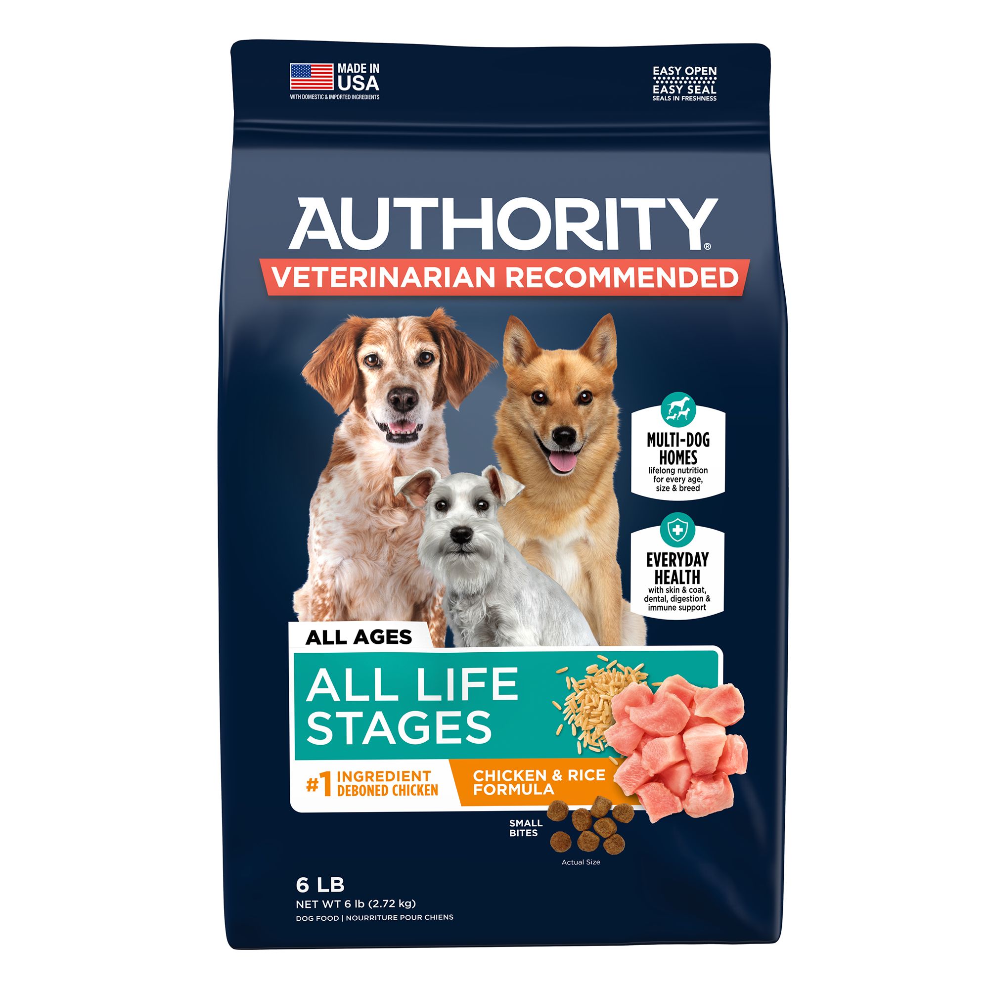 Authority Small Bites All Life Stages Dog Food Chicken Rice Dog Dry Food Petsmart