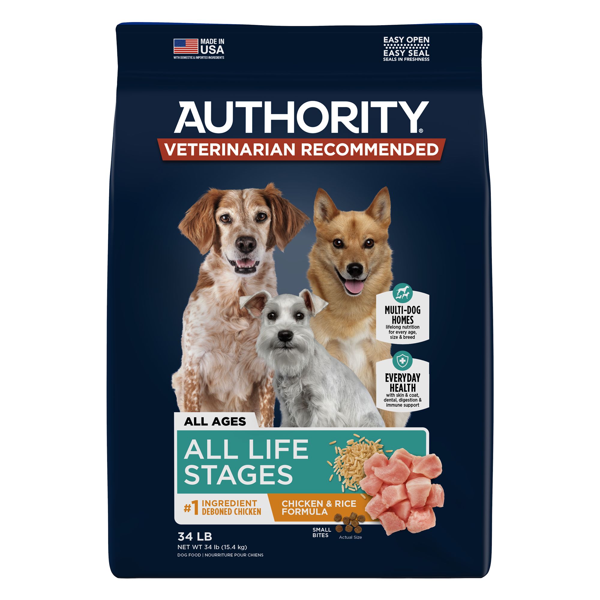 Authority Small Bites All Life Stages Dog Food Chicken Rice Dog Dry Food Petsmart