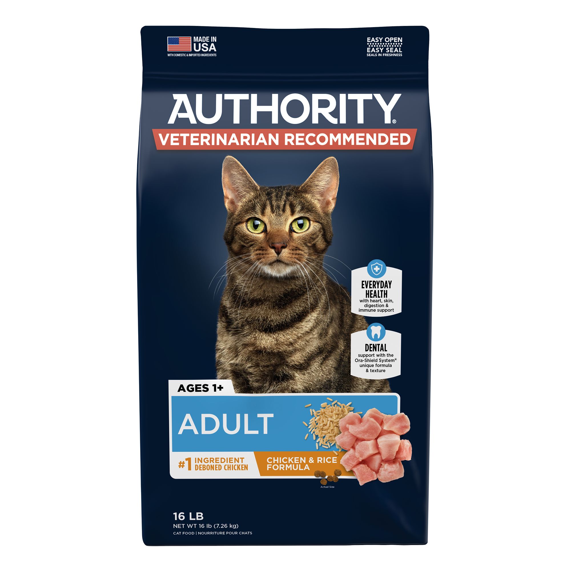 Authority Everyday Health Adult Dry Cat Food Chicken Rice With Grain